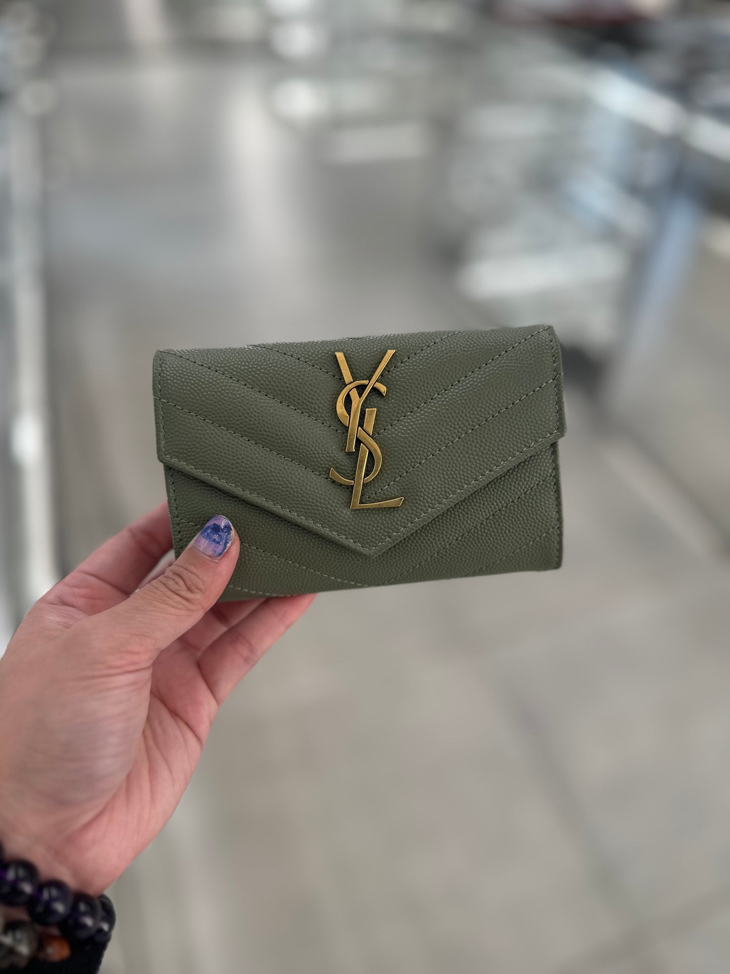 Ysl logo business card holder