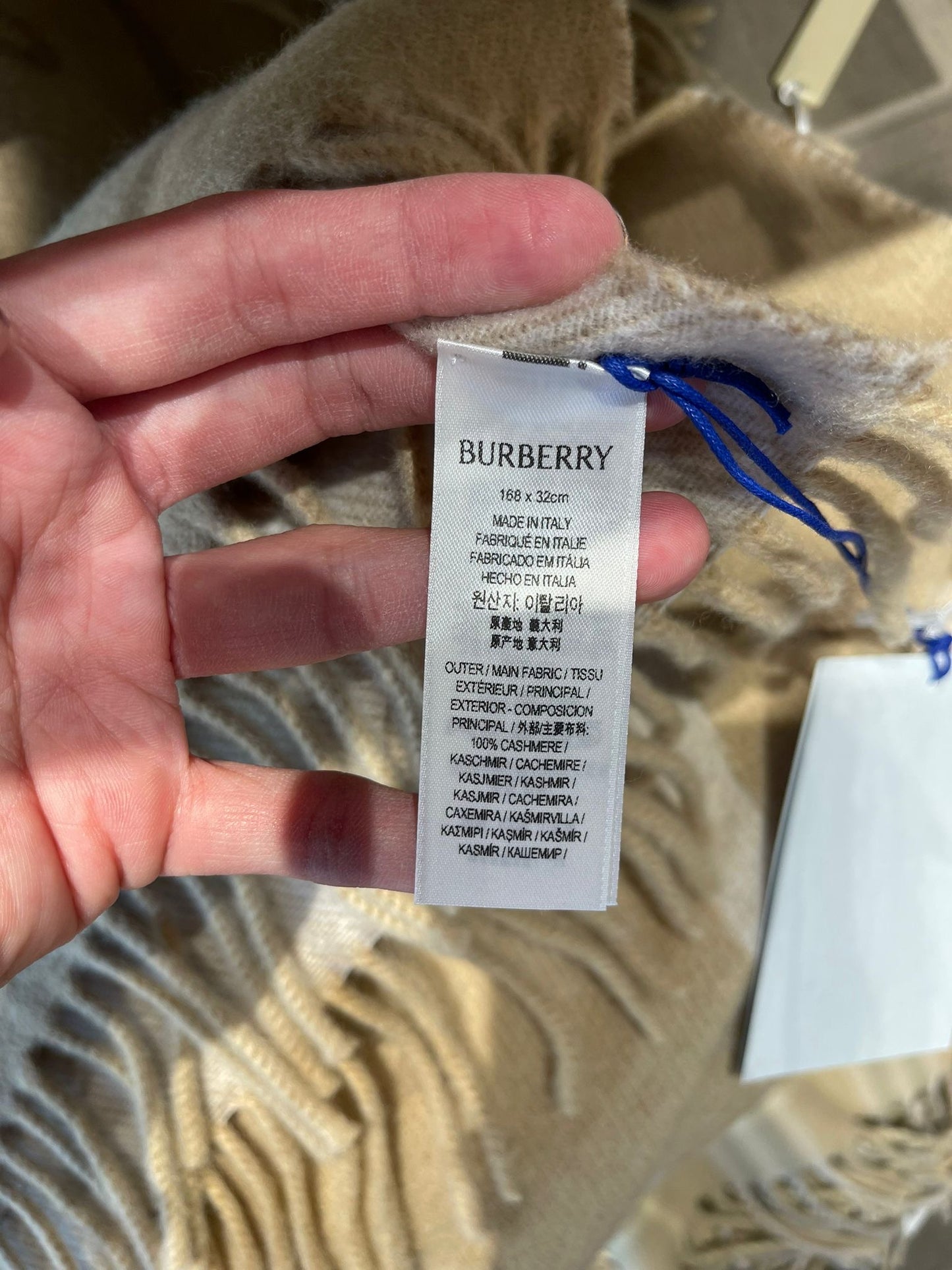 Burburry horse scarf beige cashmere