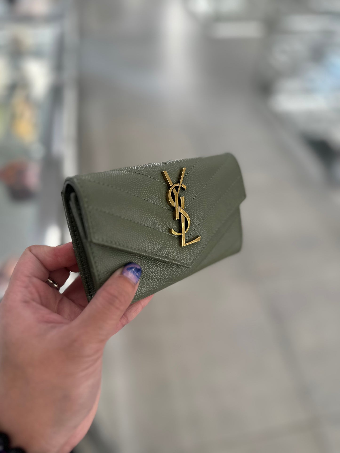 Ysl logo business card holder