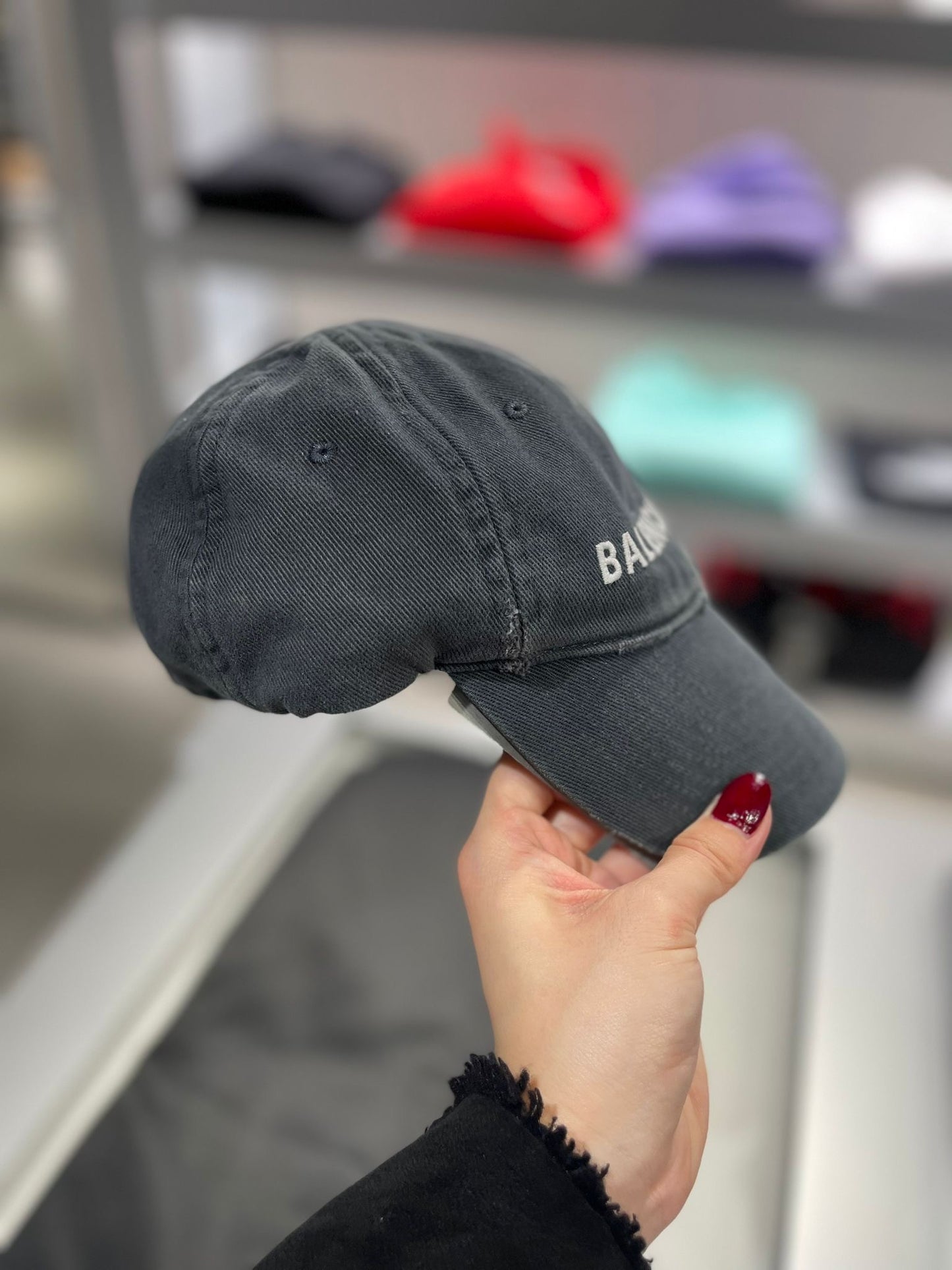 Balenciaga logo cap in grey s