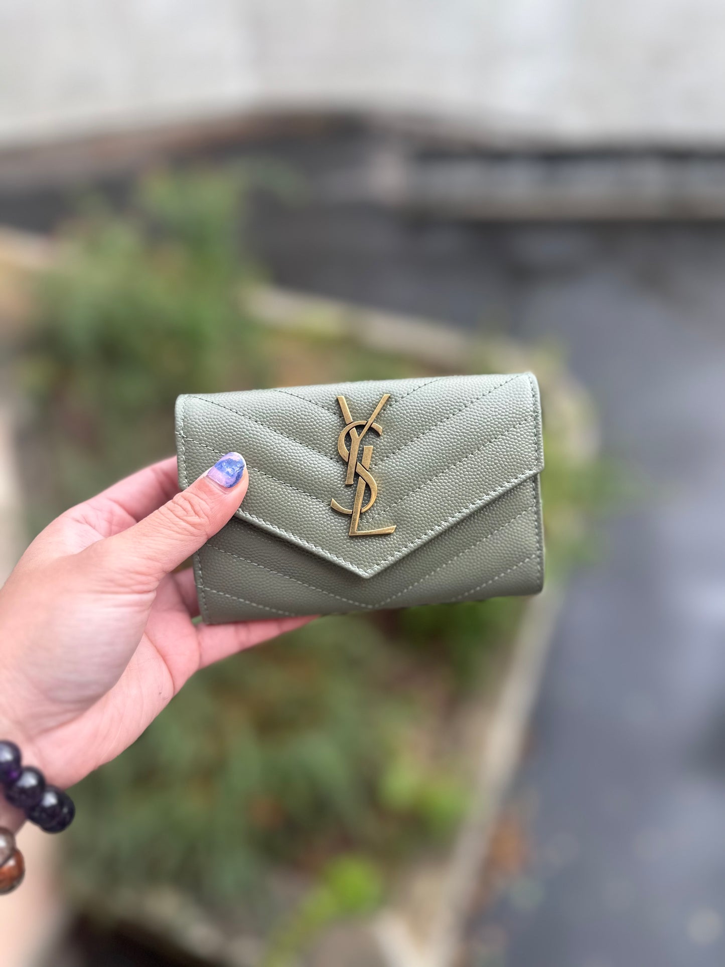 Ysl logo business card holder