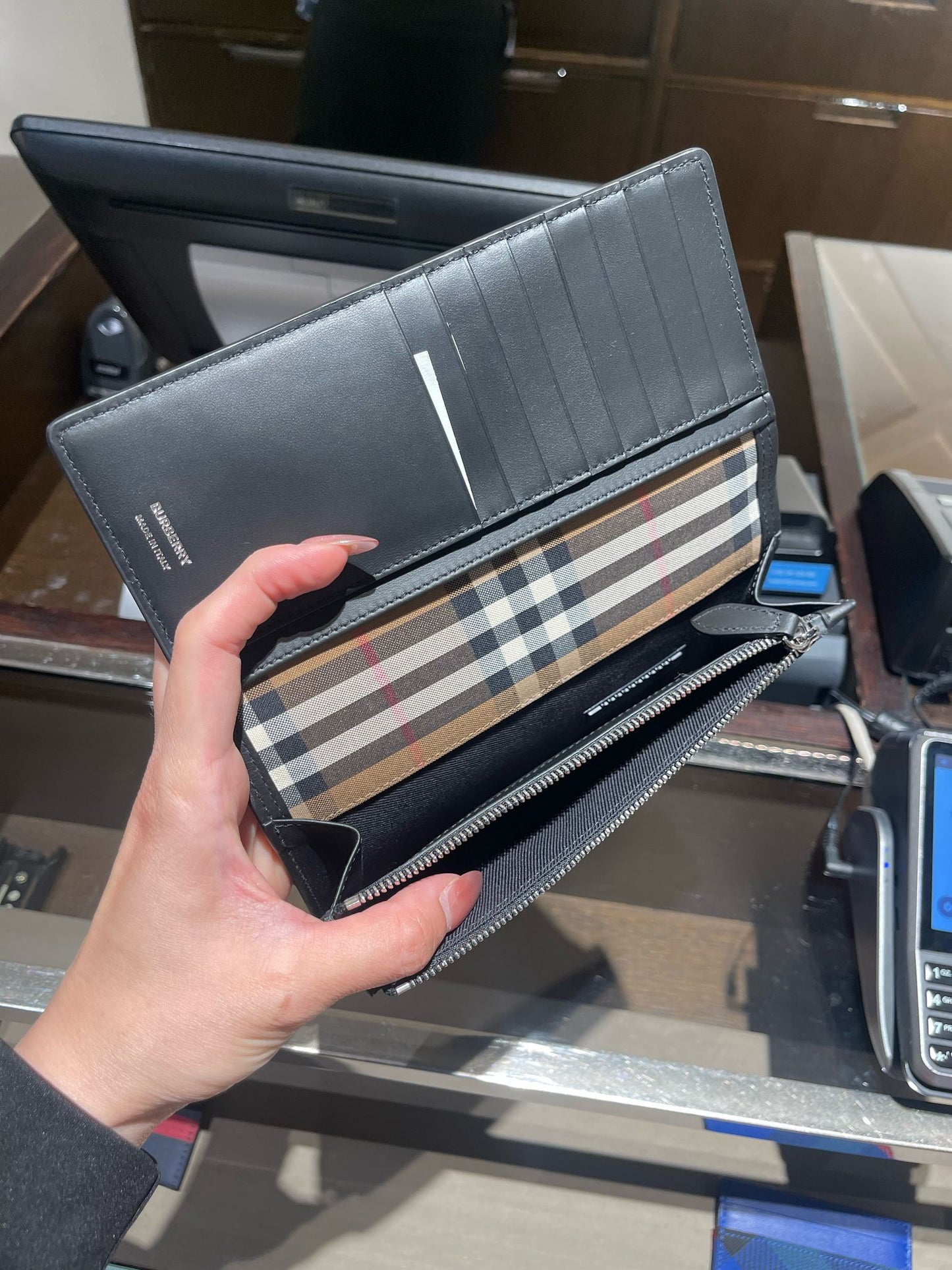 Burberry Classic check long wallet