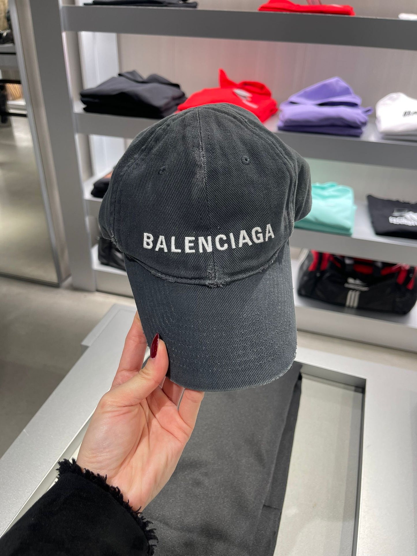 Balenciaga logo cap in grey s