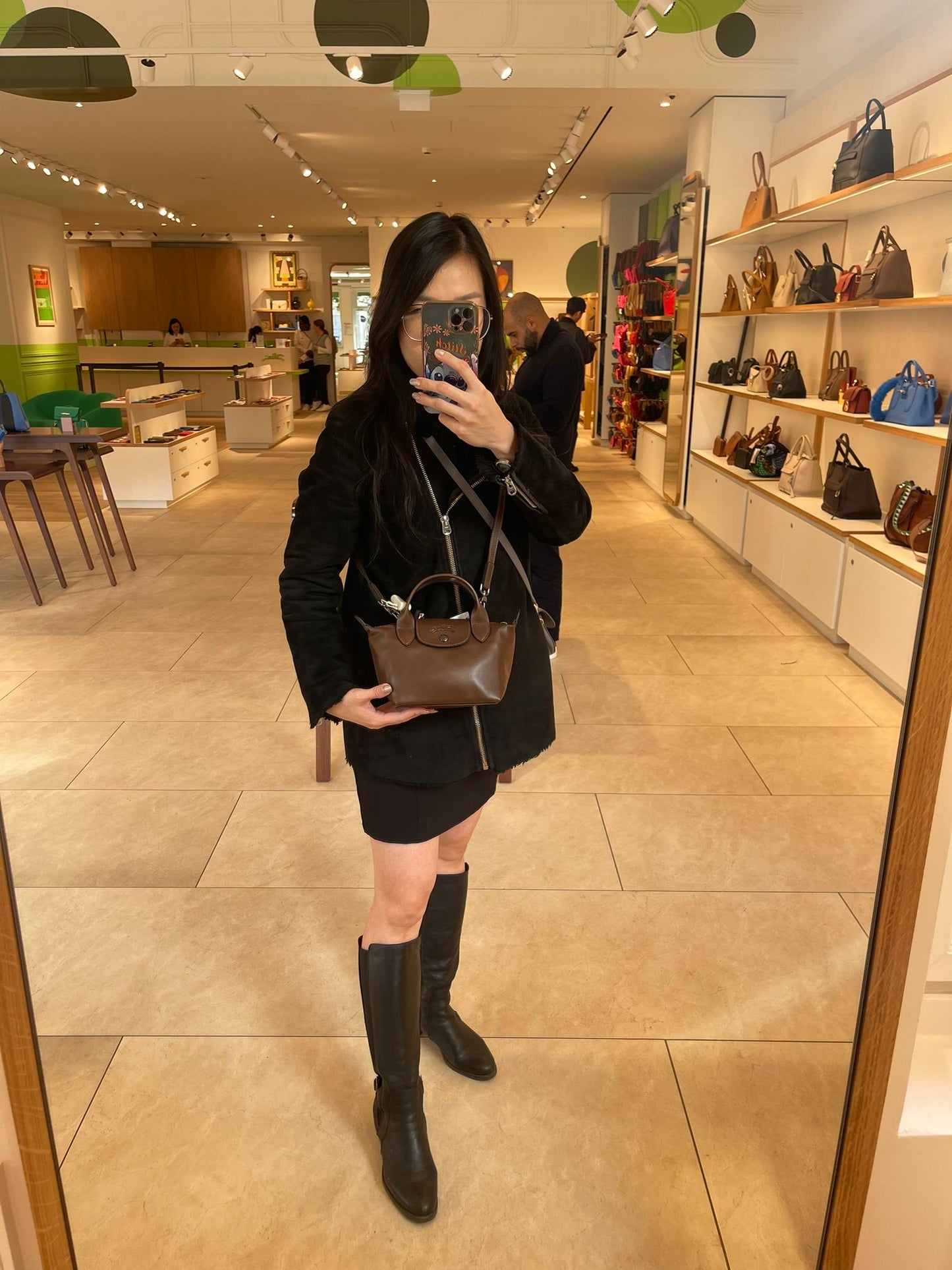 Longchamp Mini top handle cuir crossbody bag