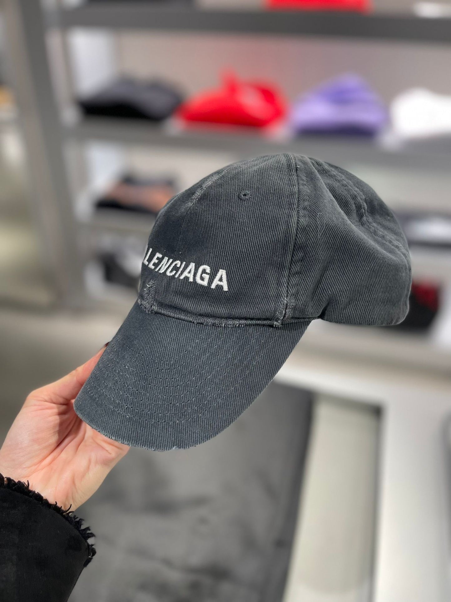 Balenciaga logo cap in grey s