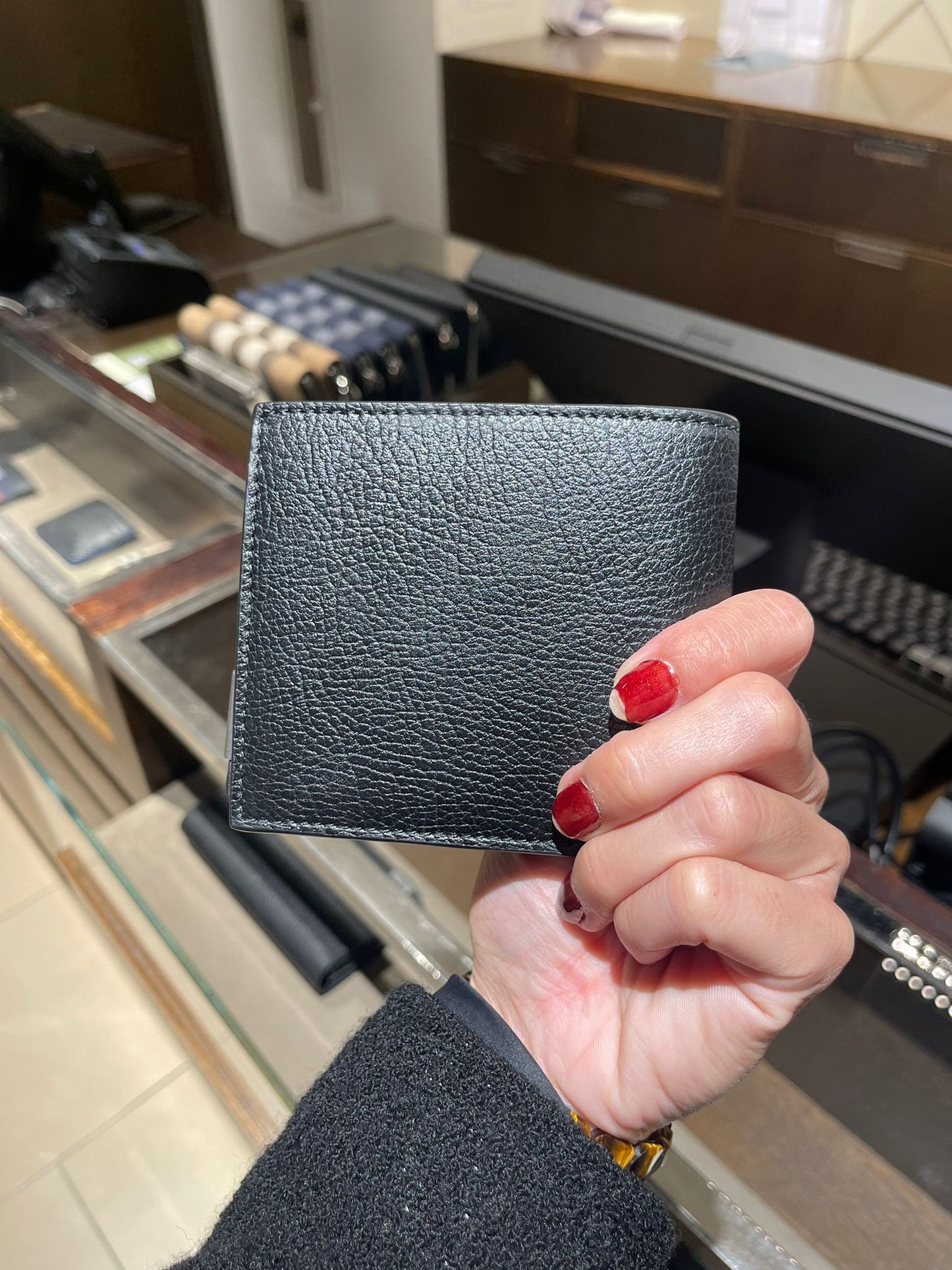 Burberry leather bi-fold wallet in black