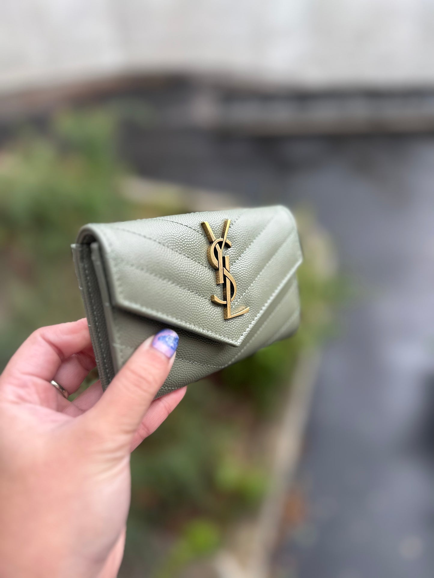Ysl logo business card holder