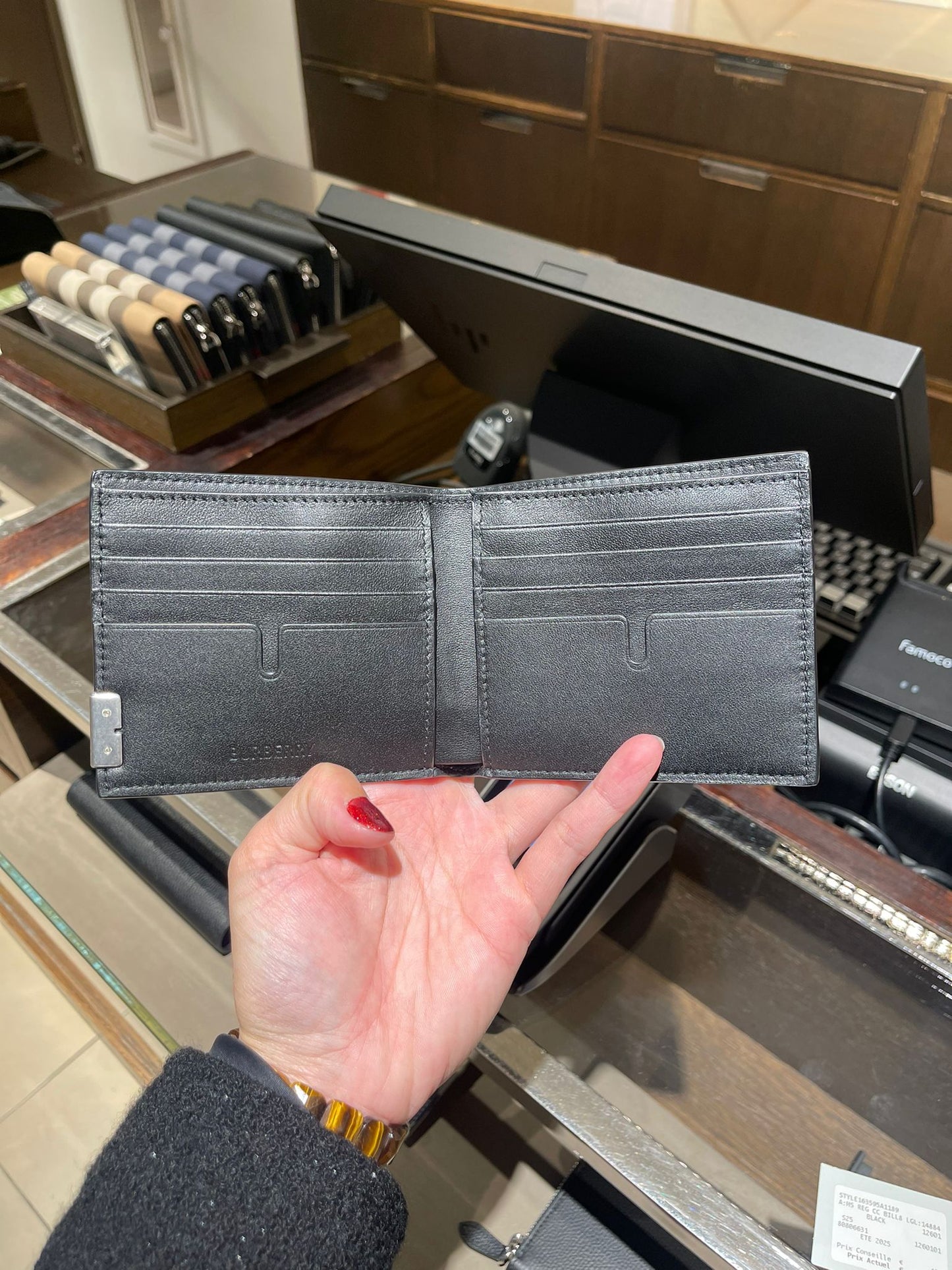 Burberry leather bi-fold wallet in black