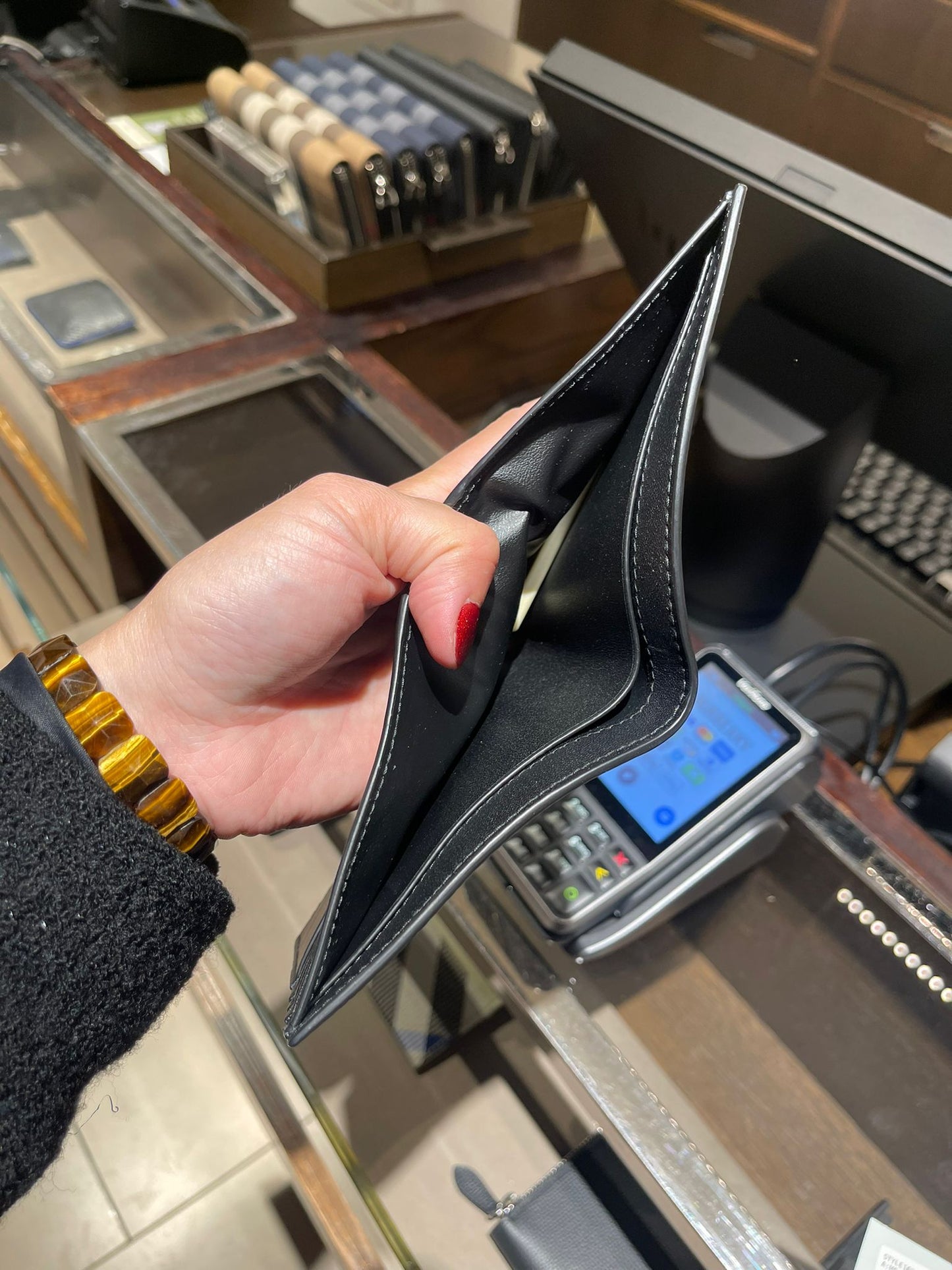 Burberry leather bi-fold wallet in black