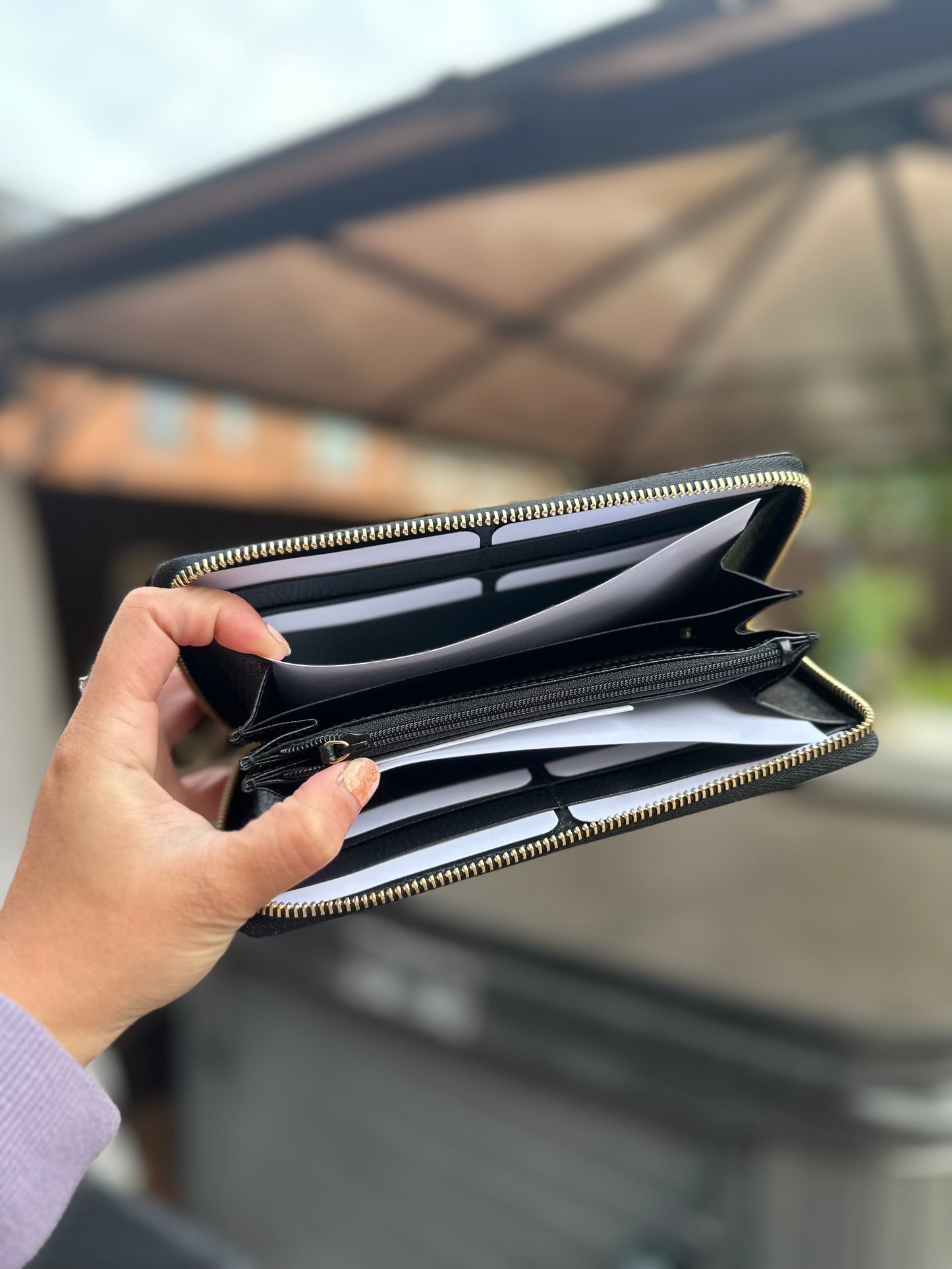 Monogram zipper long wallet