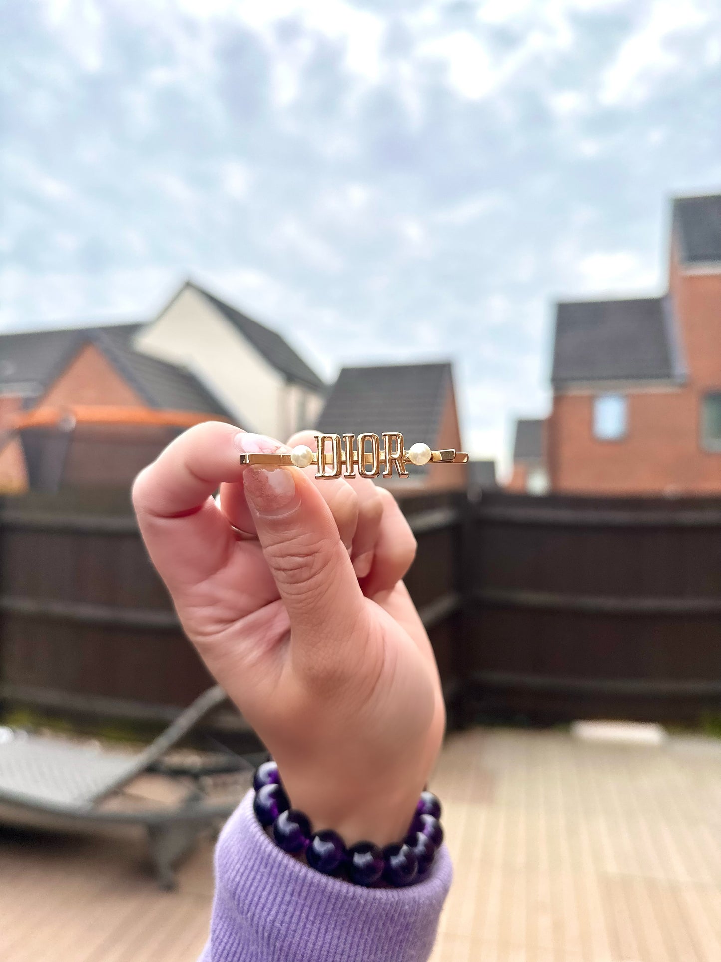 Dior logo hair clips
