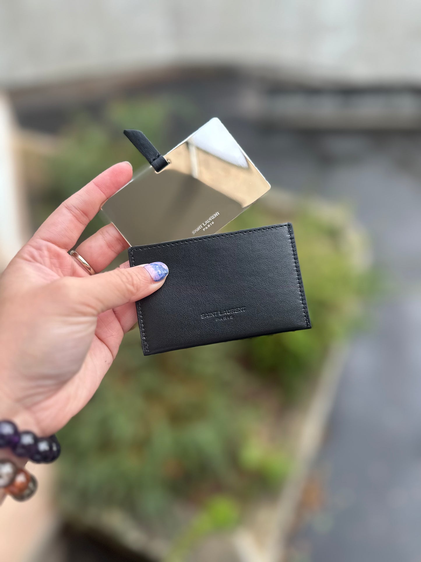 Ysl card holder and mirror gift set