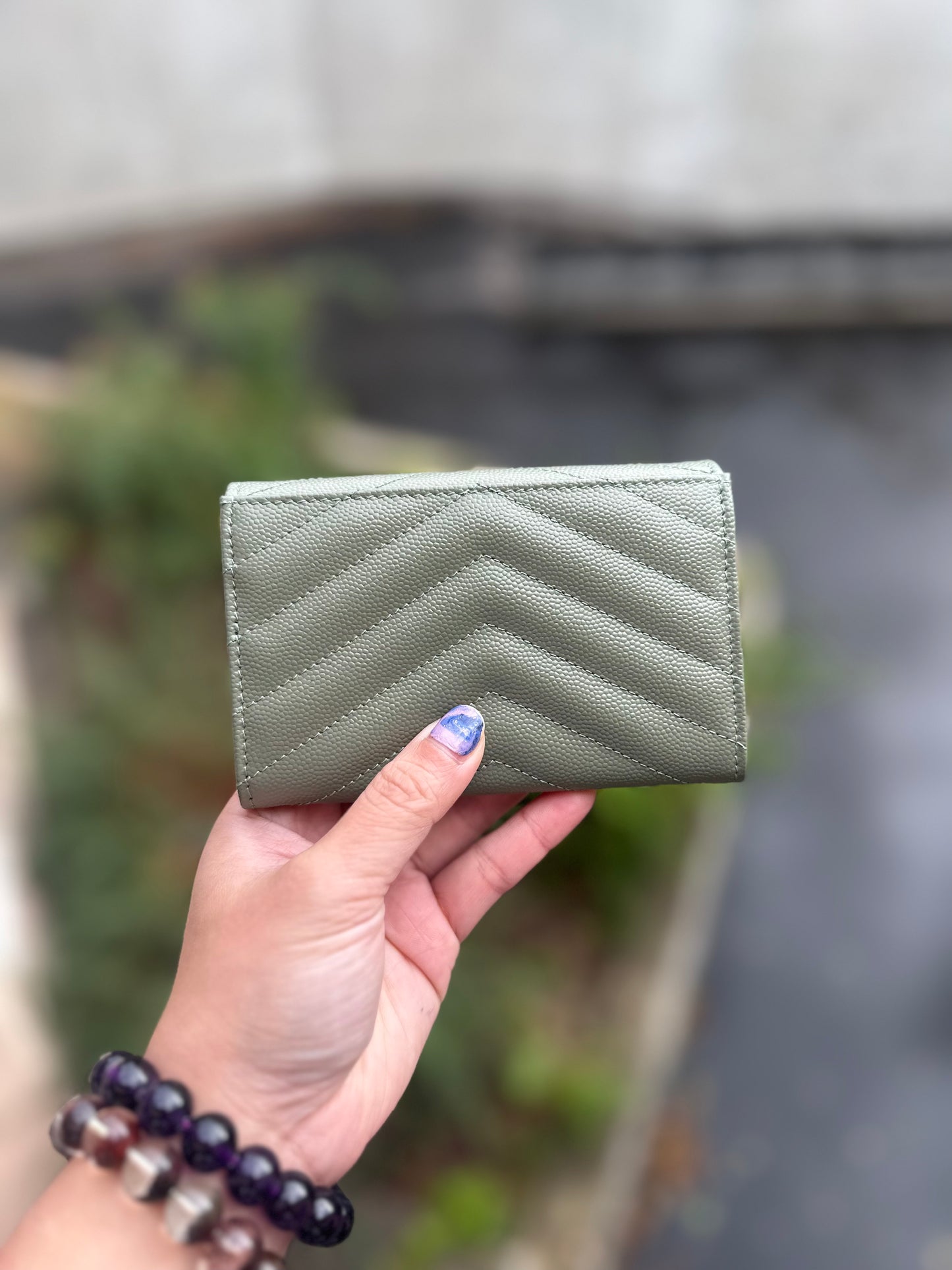 Ysl logo business card holder
