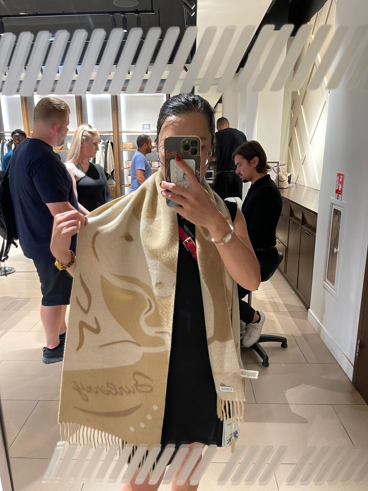Burburry horse scarf beige cashmere