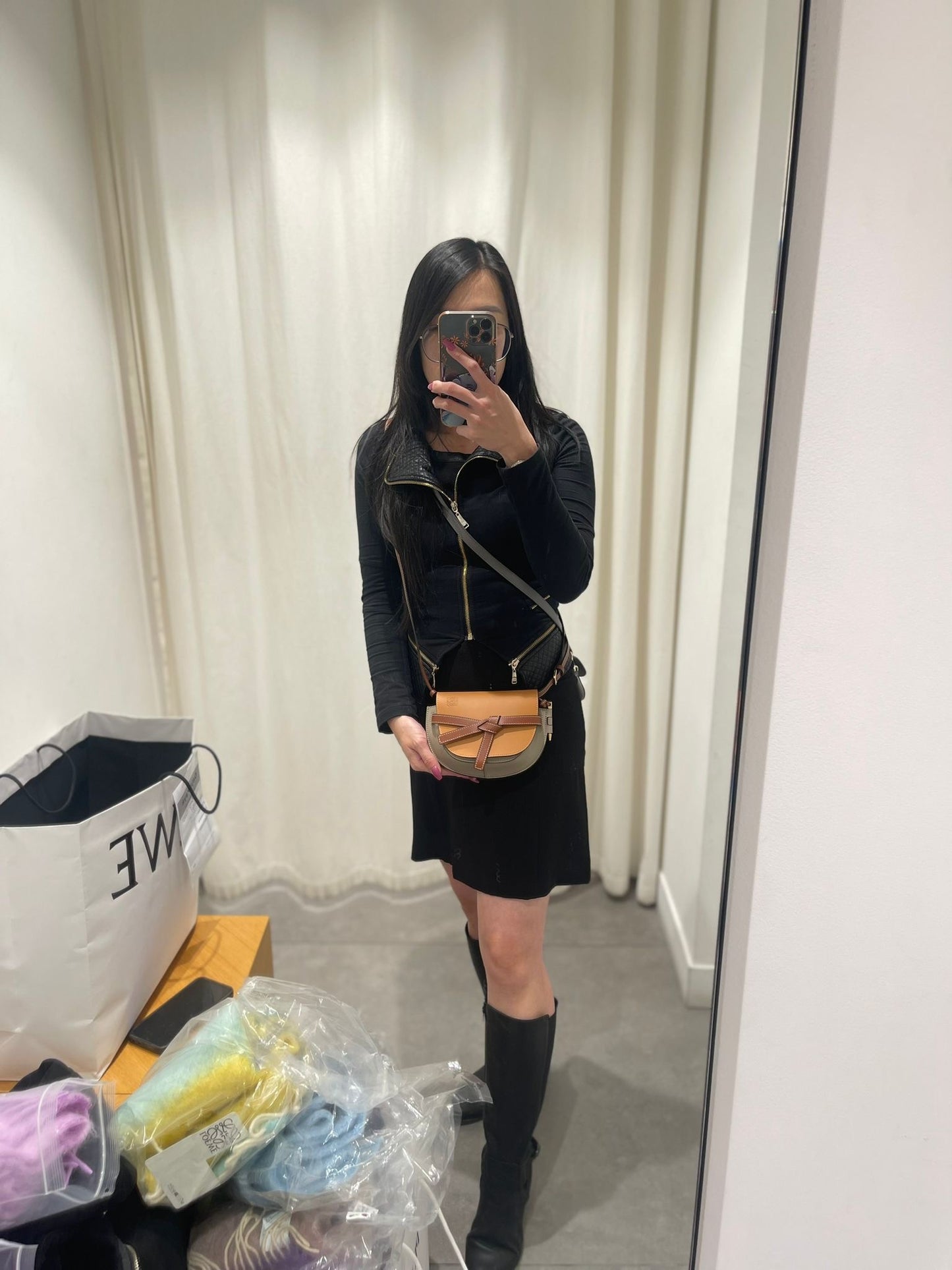Gate bag mini 啡拼灰