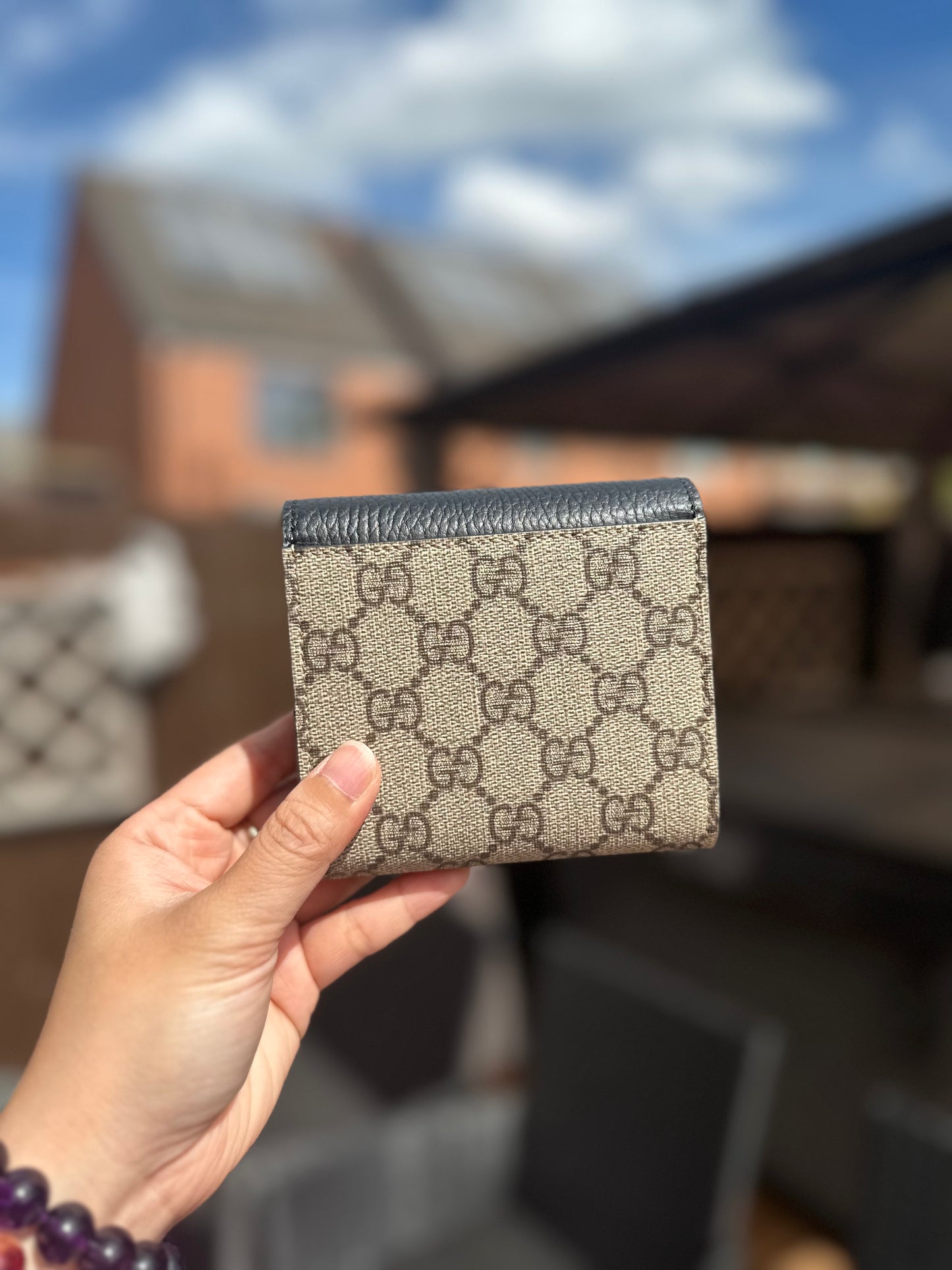 Monogram coin wallet