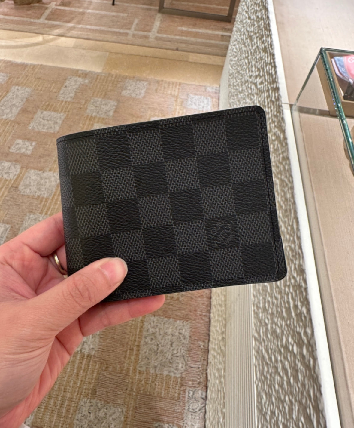 Canvas Slender wallet棋盤黑
