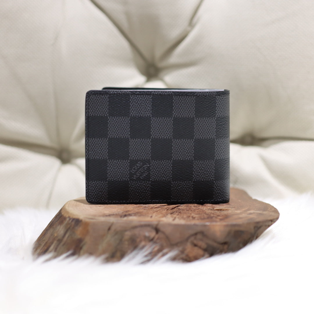 Canvas Slender wallet棋盤黑