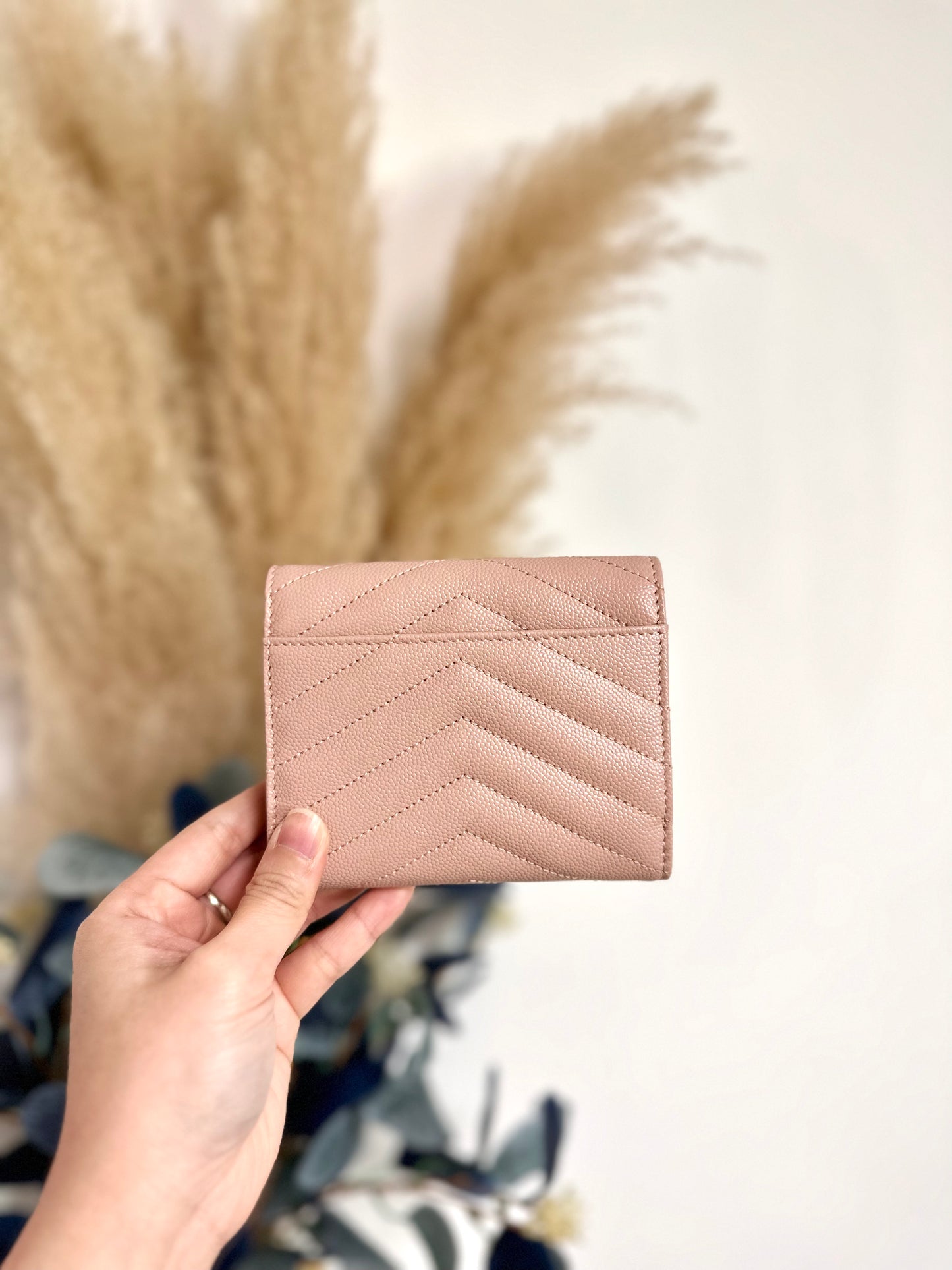 Ysl logo wallet pink