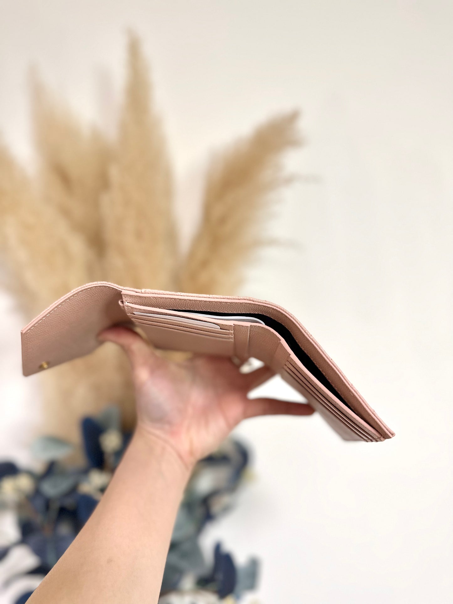 Ysl logo wallet pink