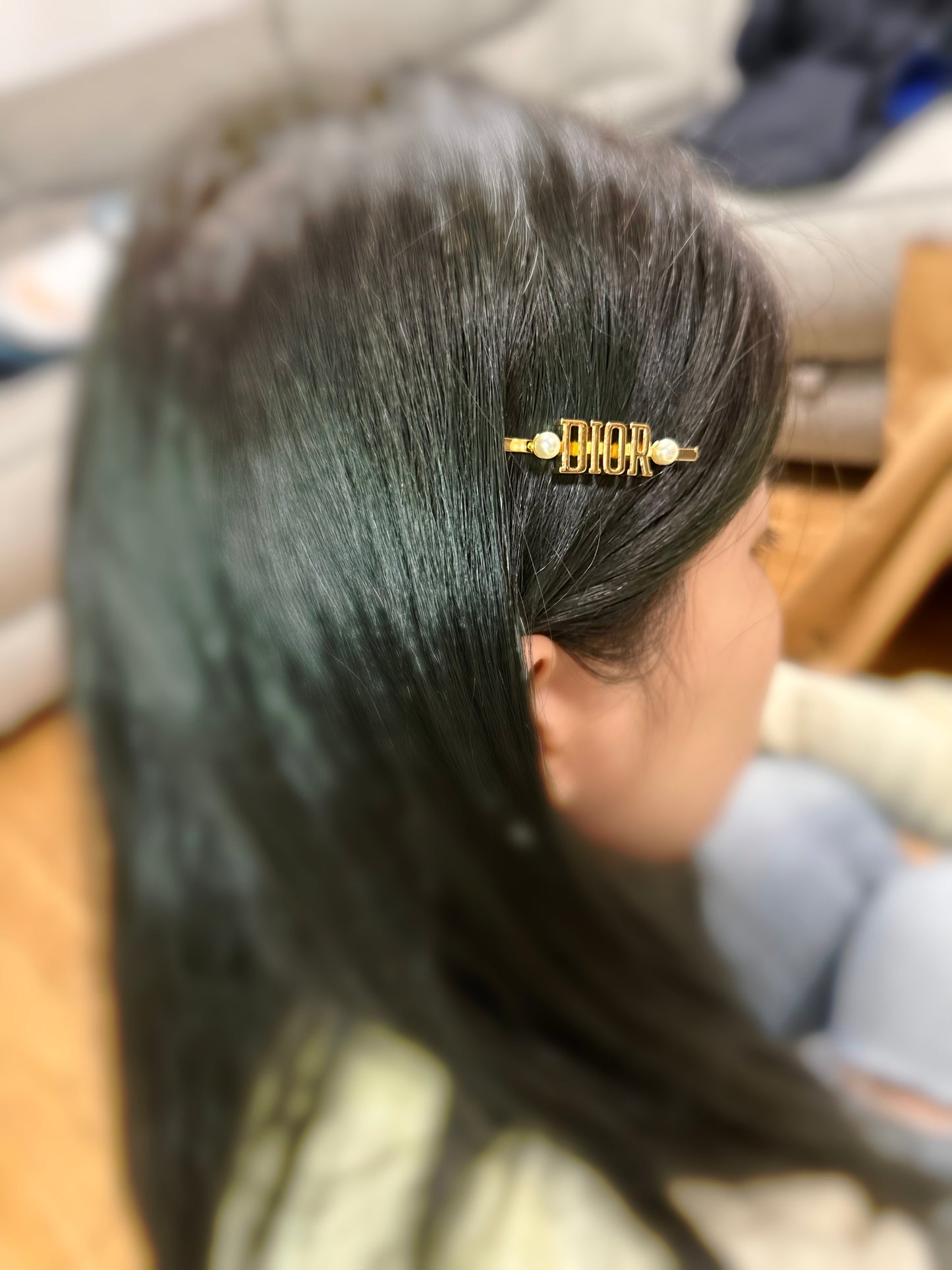 Dior logo hair clips