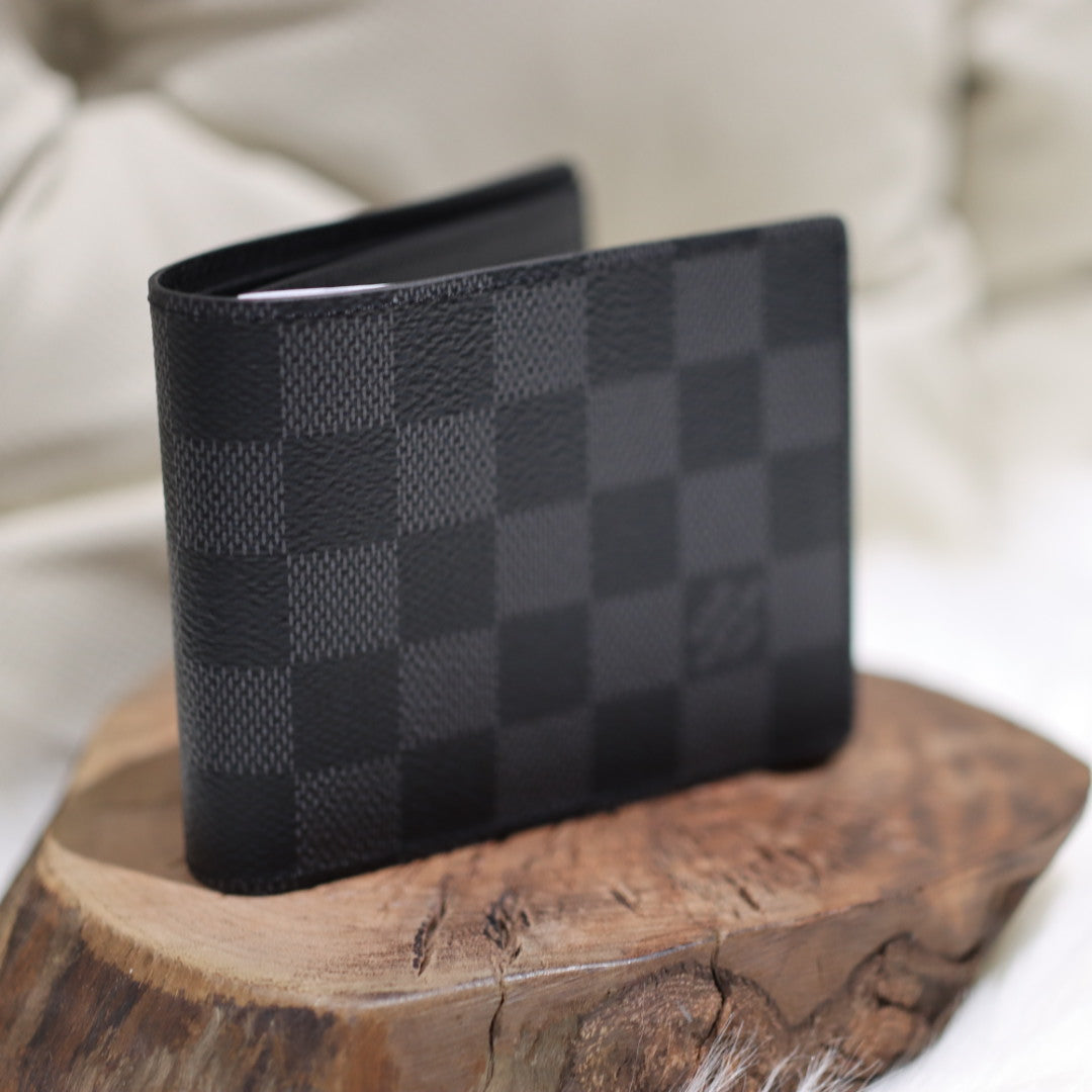 Canvas Slender wallet棋盤黑