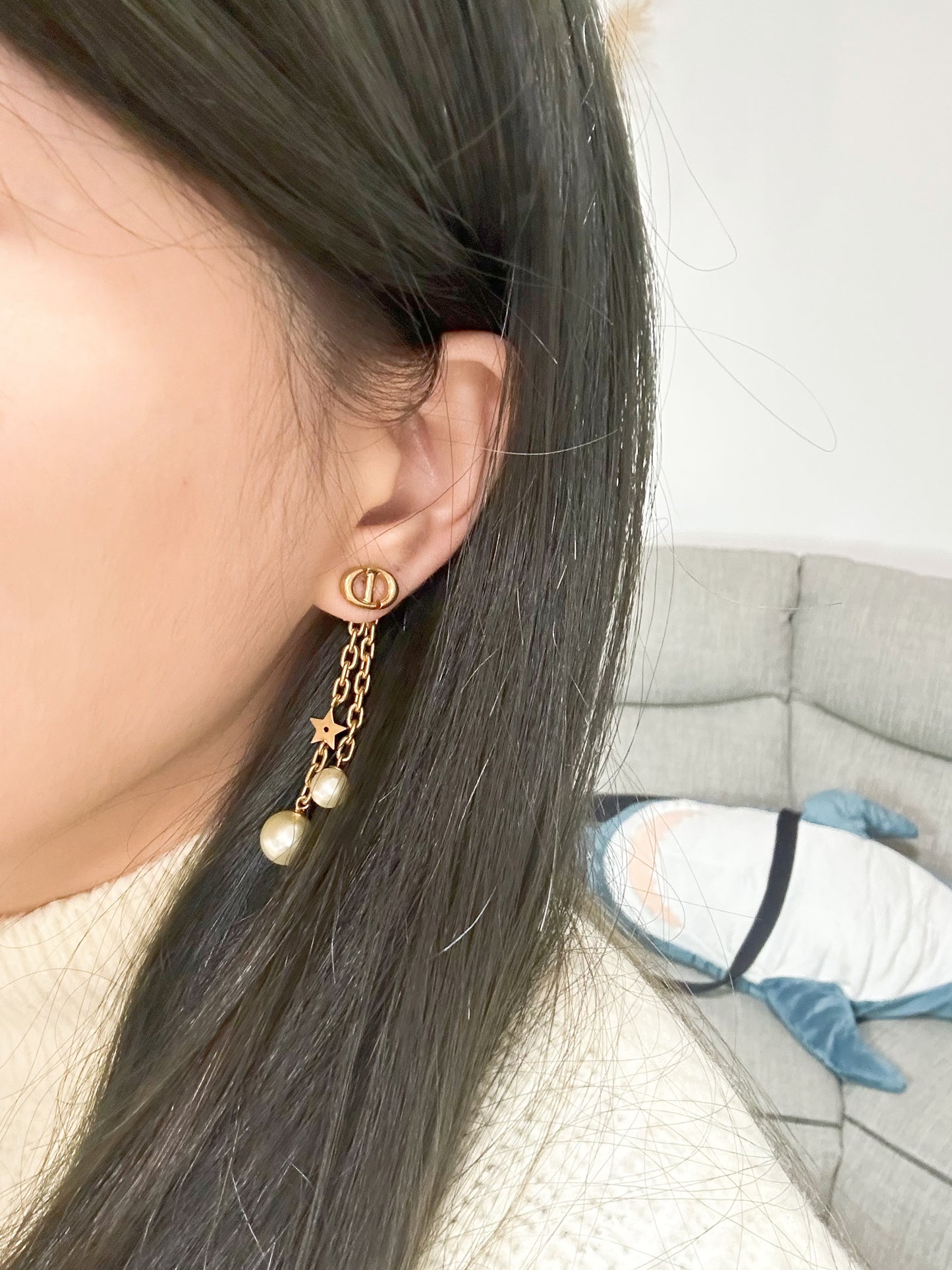 Cd drop earrings