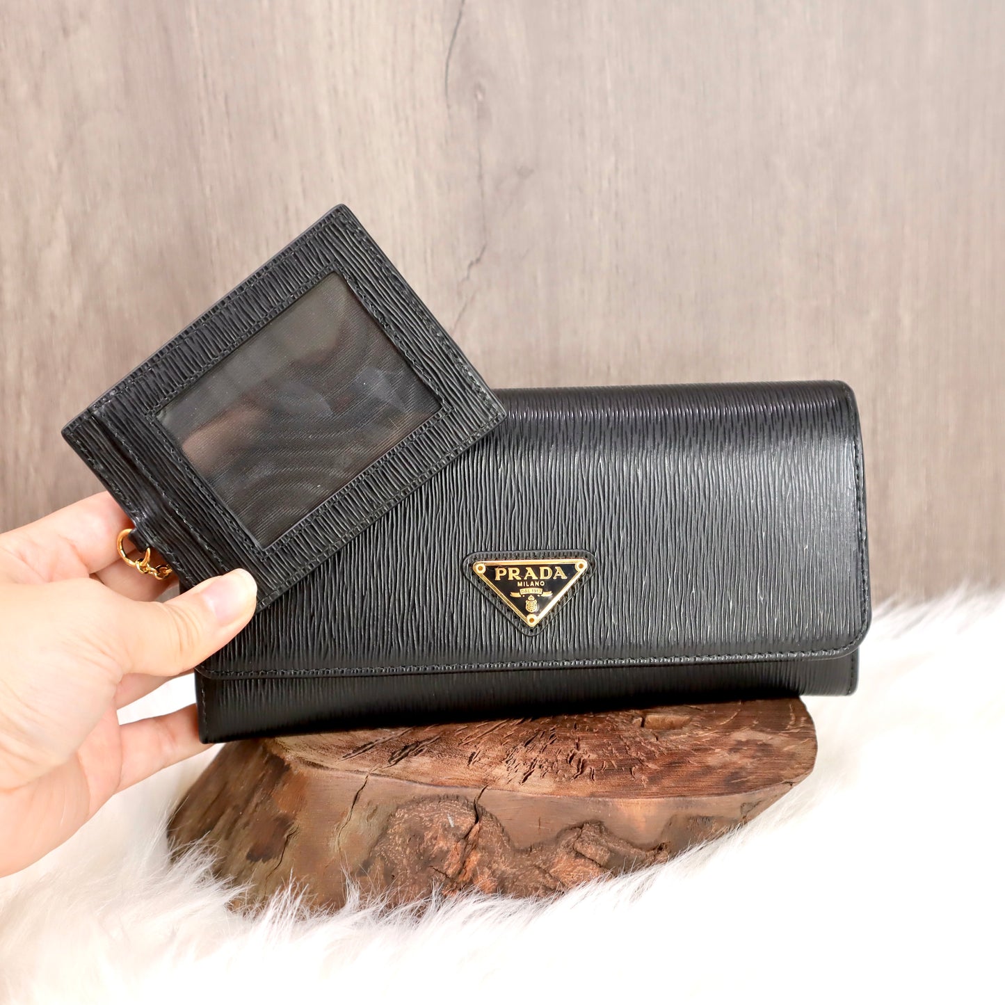 水波防刮紋長銀包連card holder