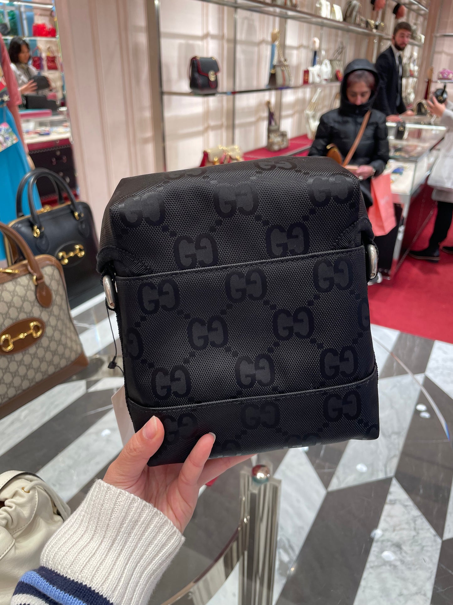 Gg monogram nylon crossbody