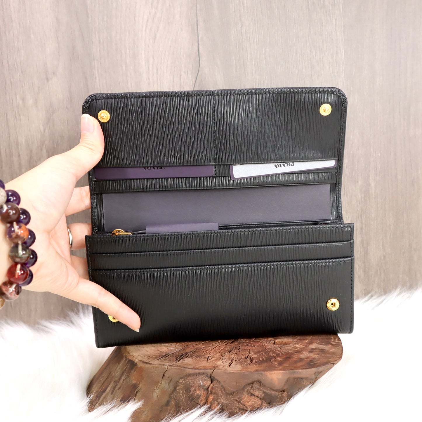 水波防刮紋長銀包連card holder