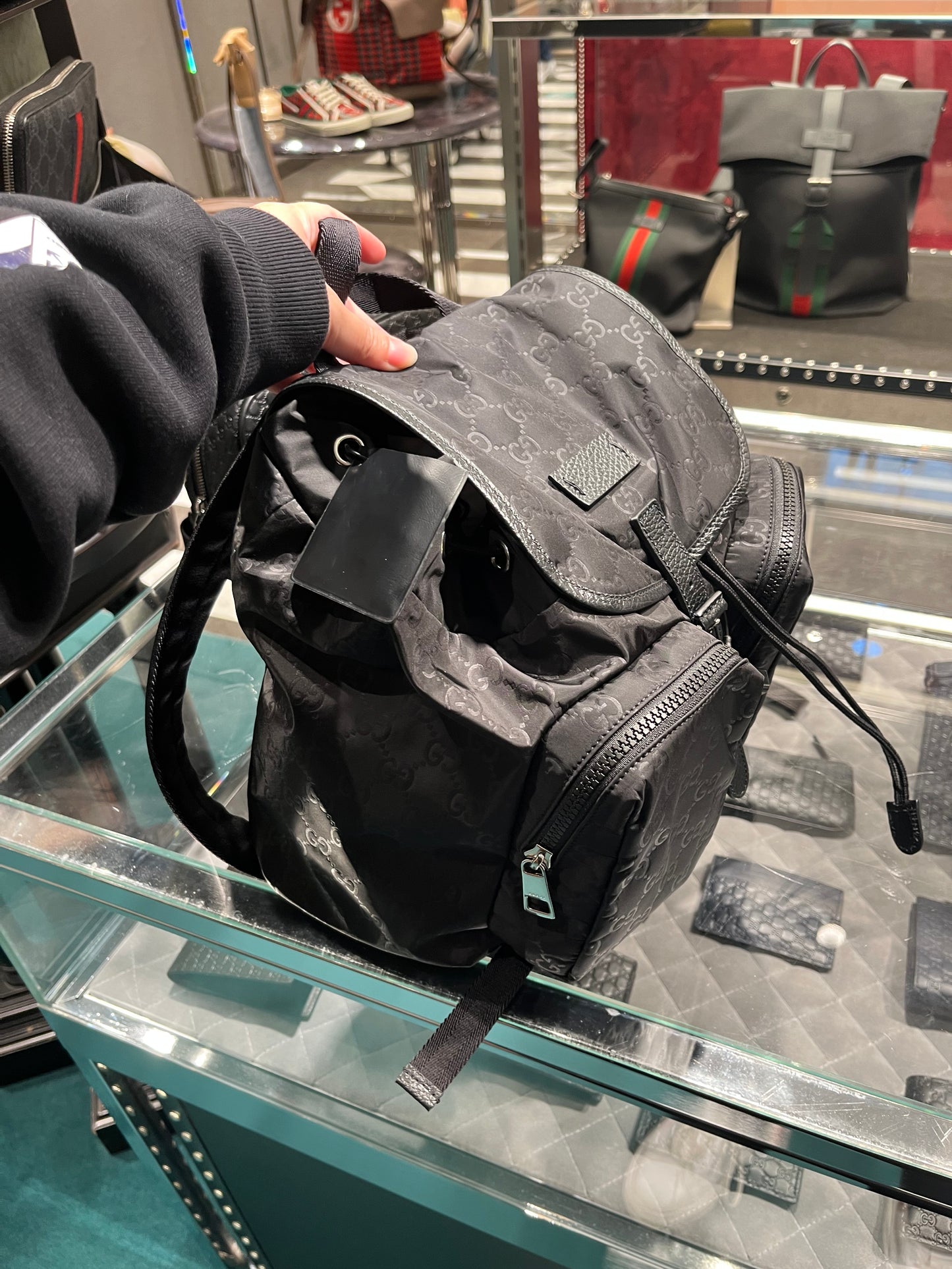 nylon backpack in black monogram