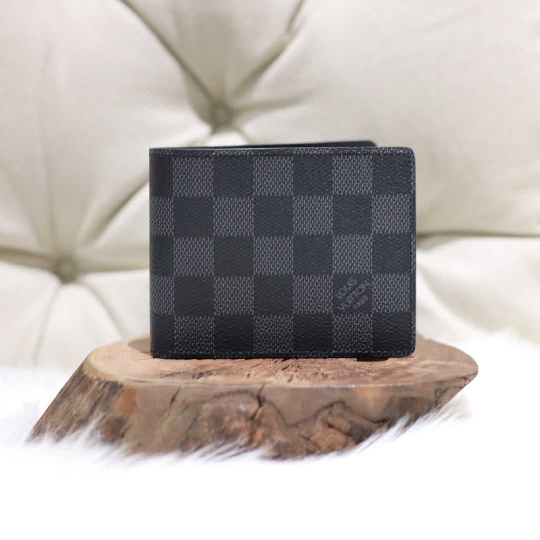 Canvas Slender wallet棋盤黑