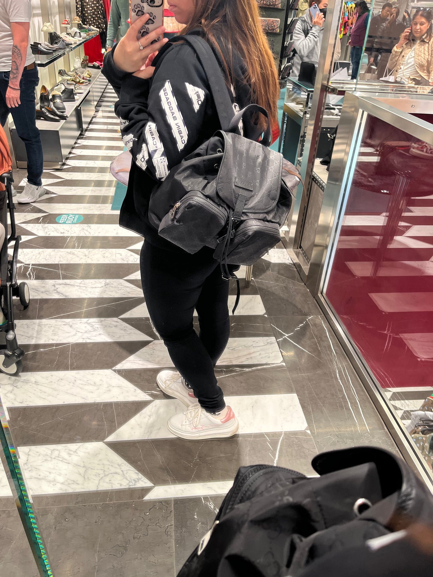 nylon backpack in black monogram