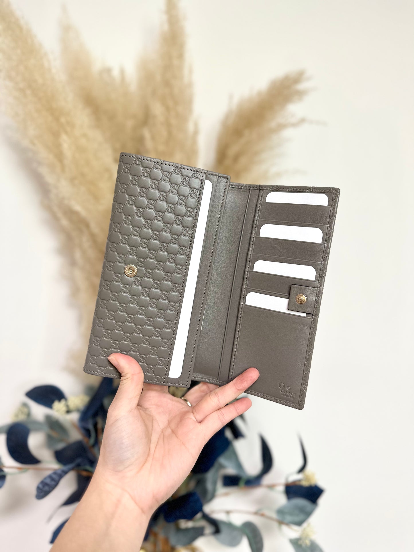 Monogram flap long wallet