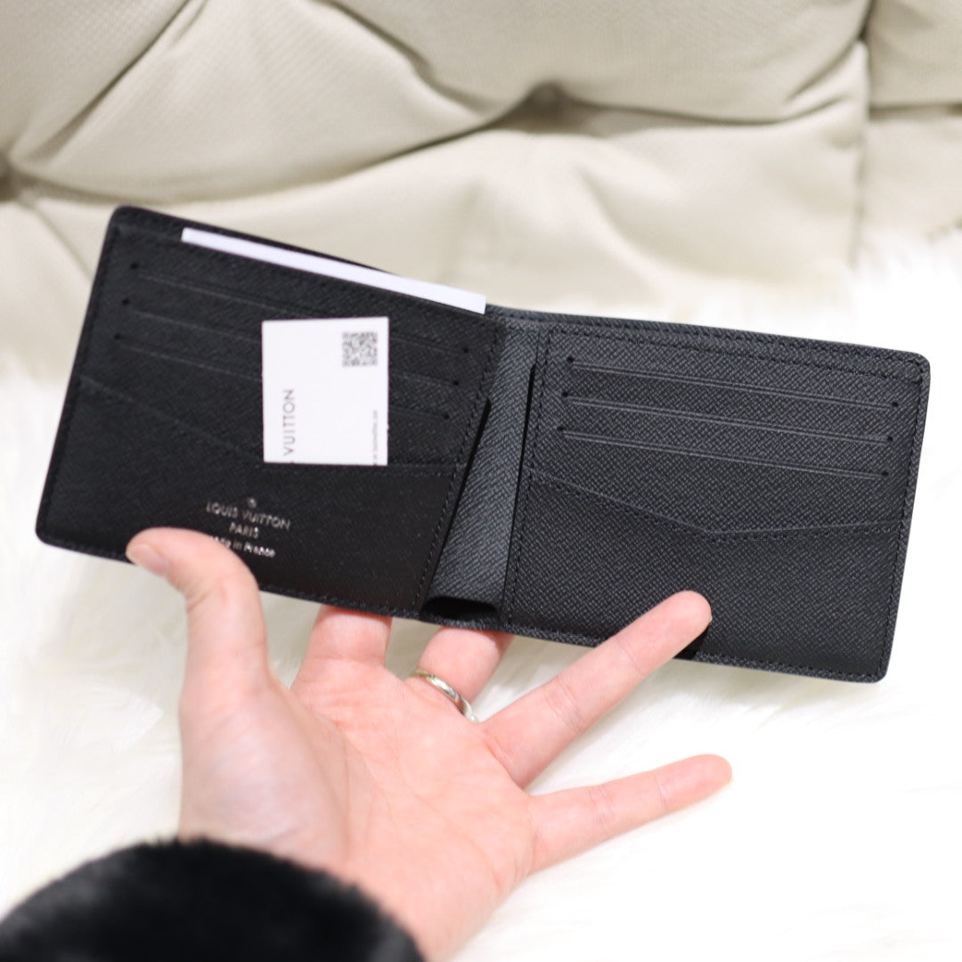 Canvas Slender wallet棋盤黑