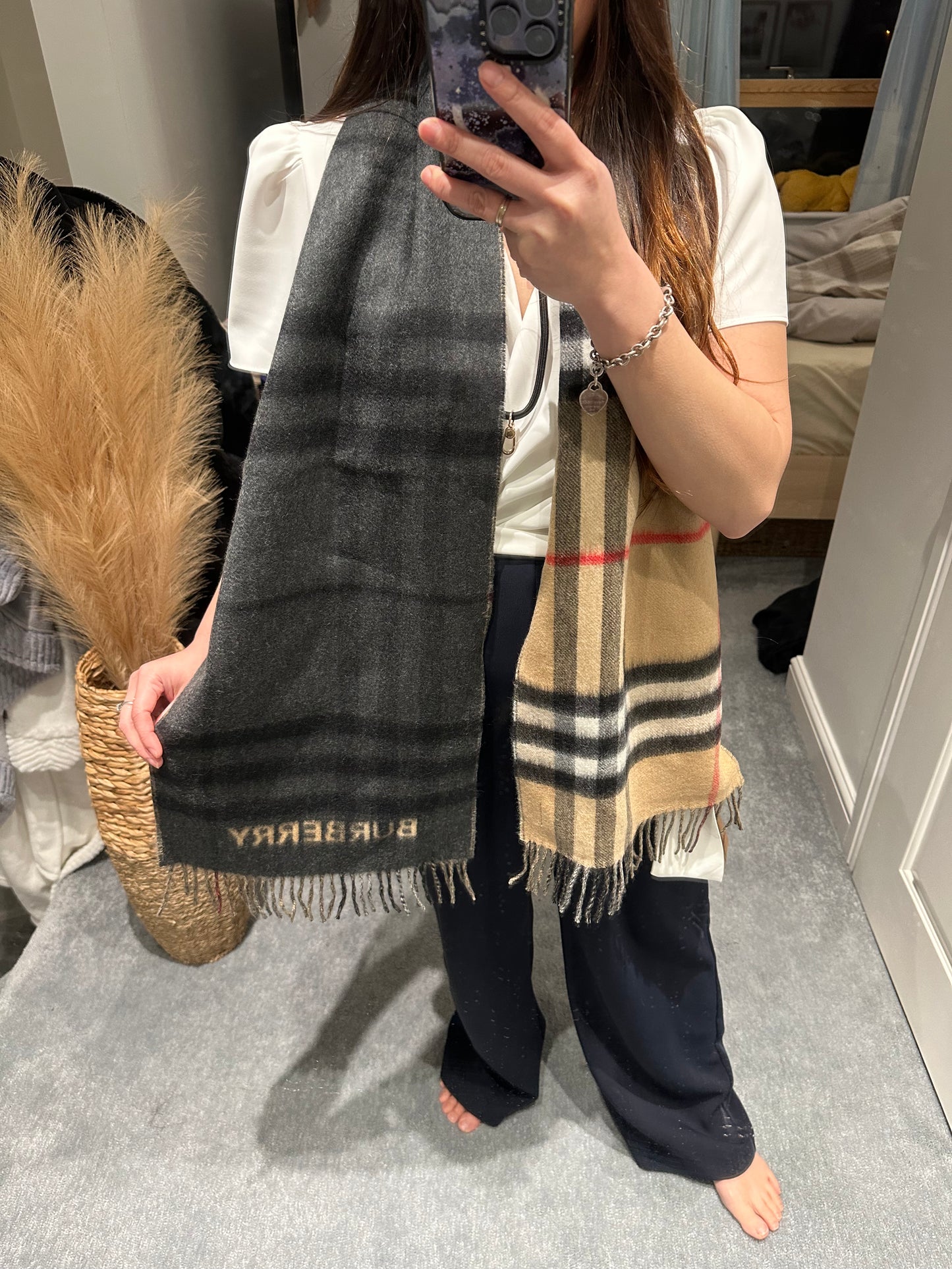 Classic pattern scarf拼色