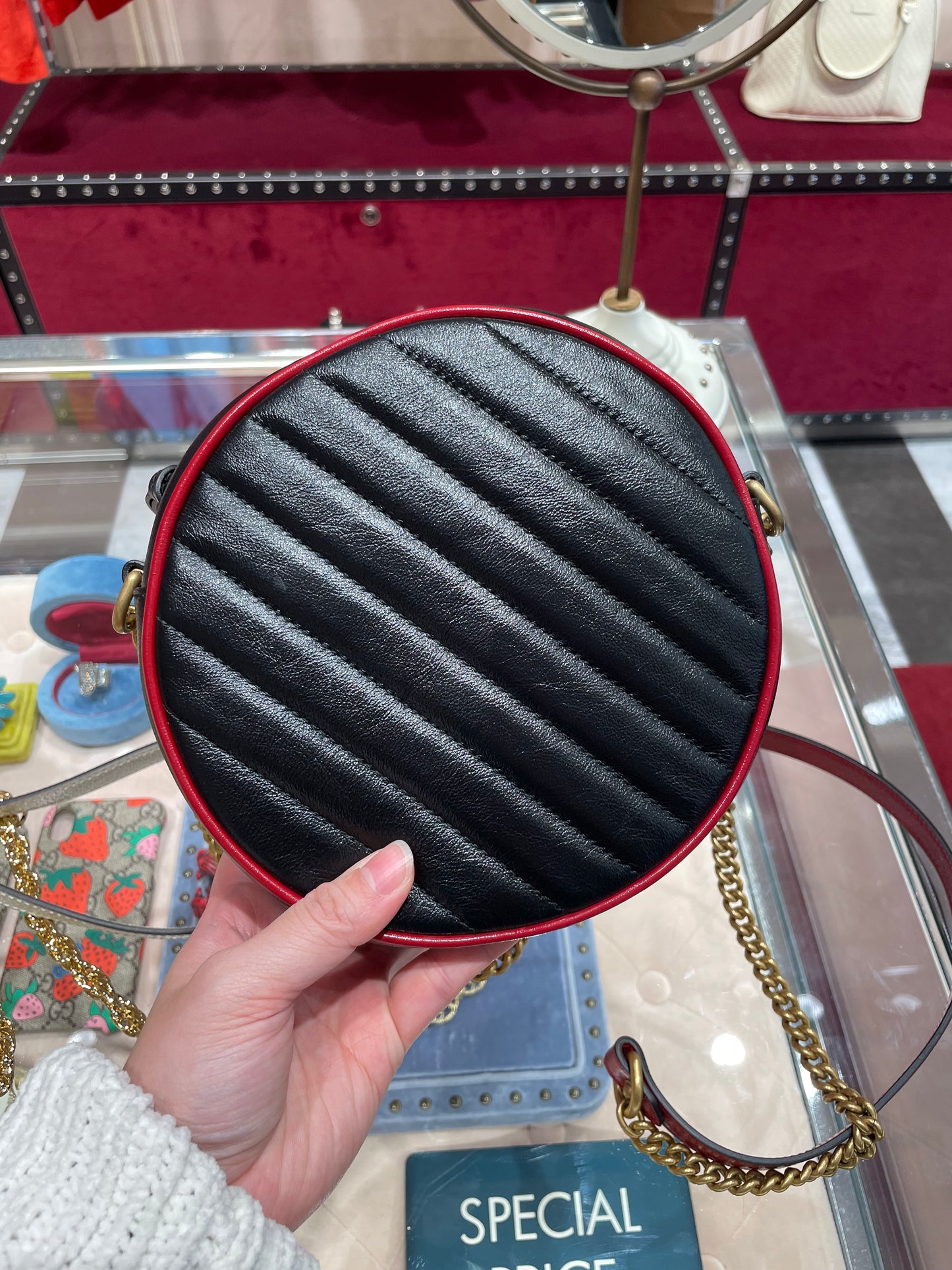 gg marmont round bag