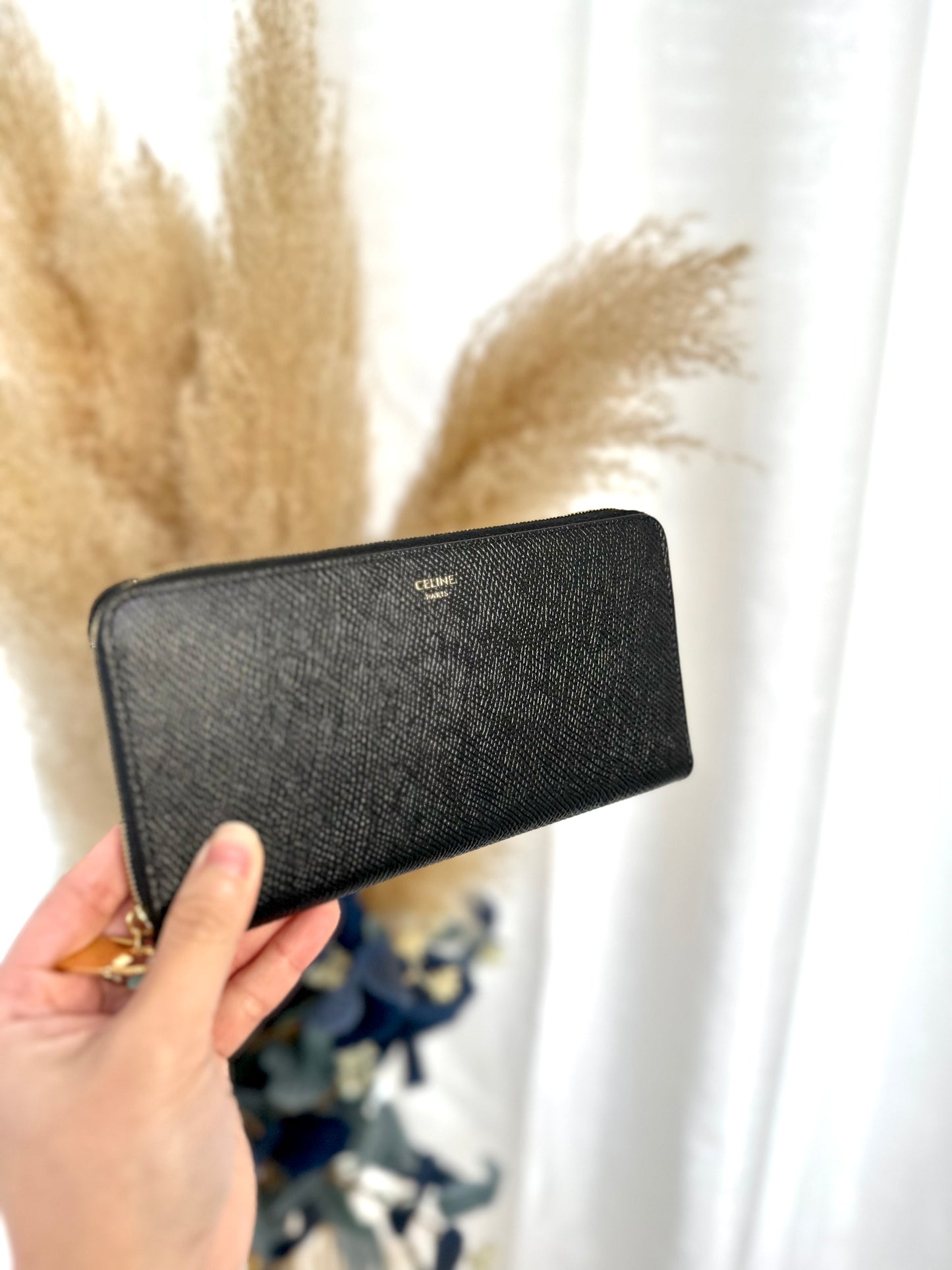 Zipper long wallet black