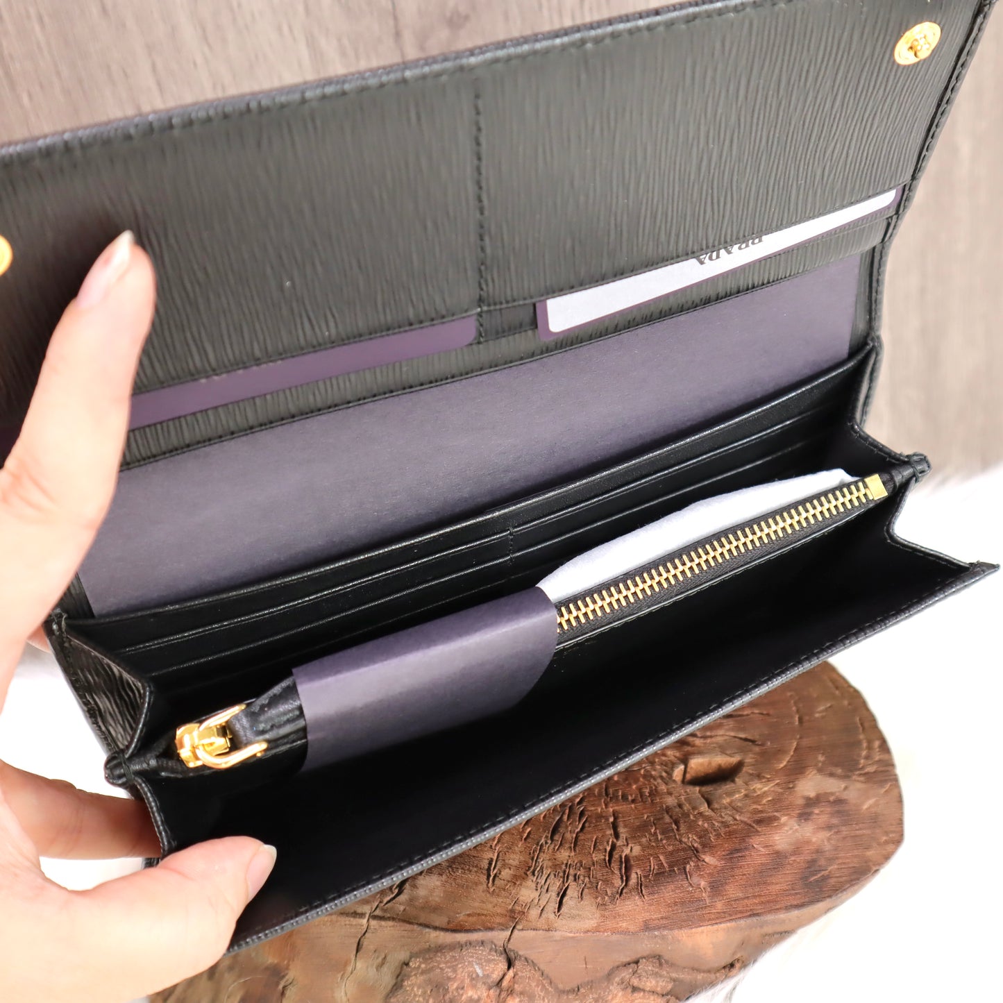 水波防刮紋長銀包連card holder