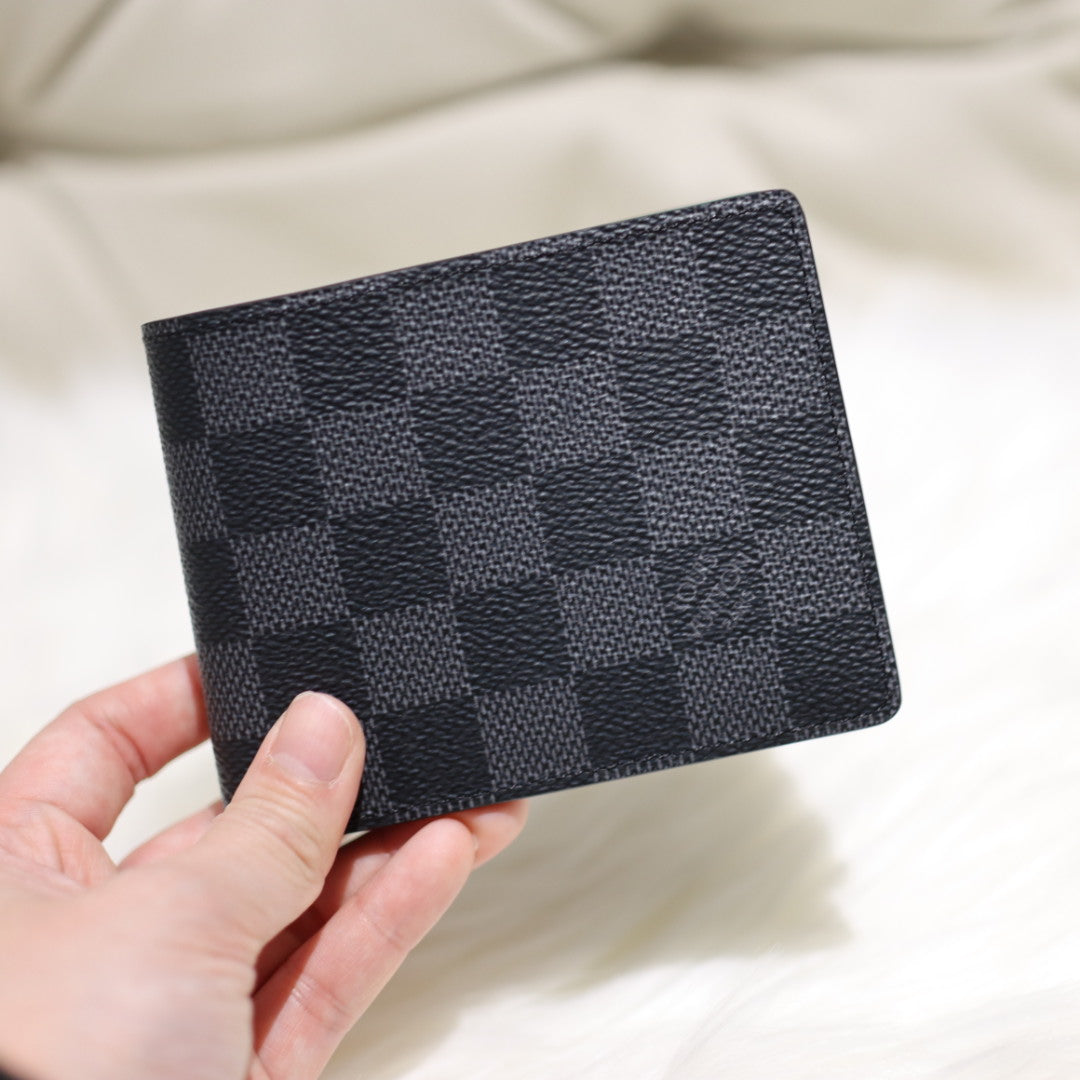 Canvas Slender wallet棋盤黑