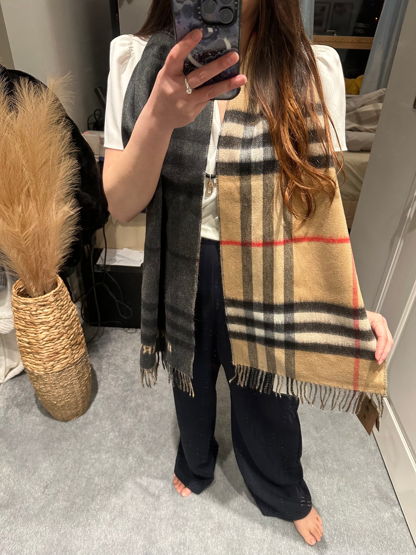 Classic pattern scarf拼色