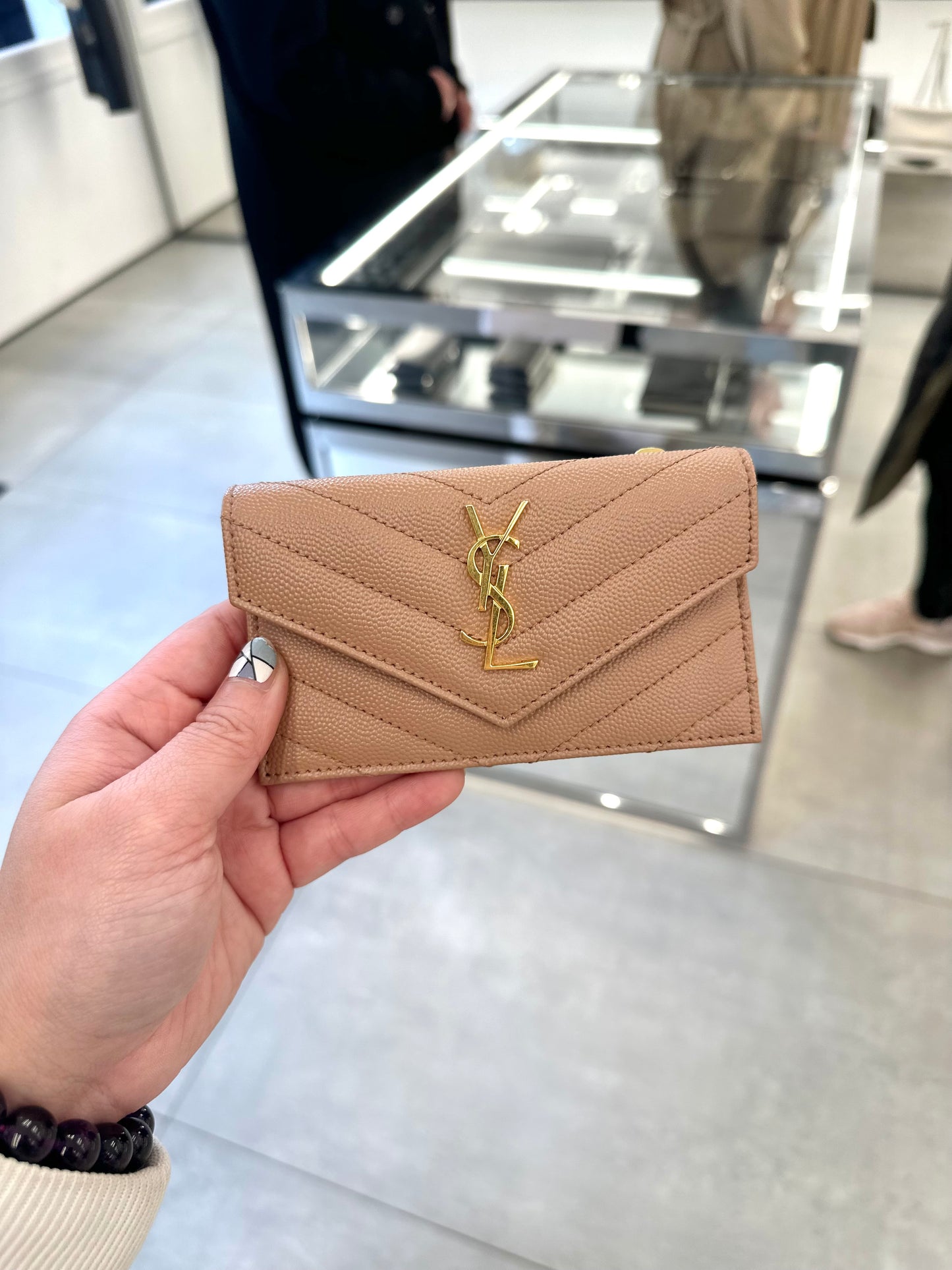 Ysl logo card holder