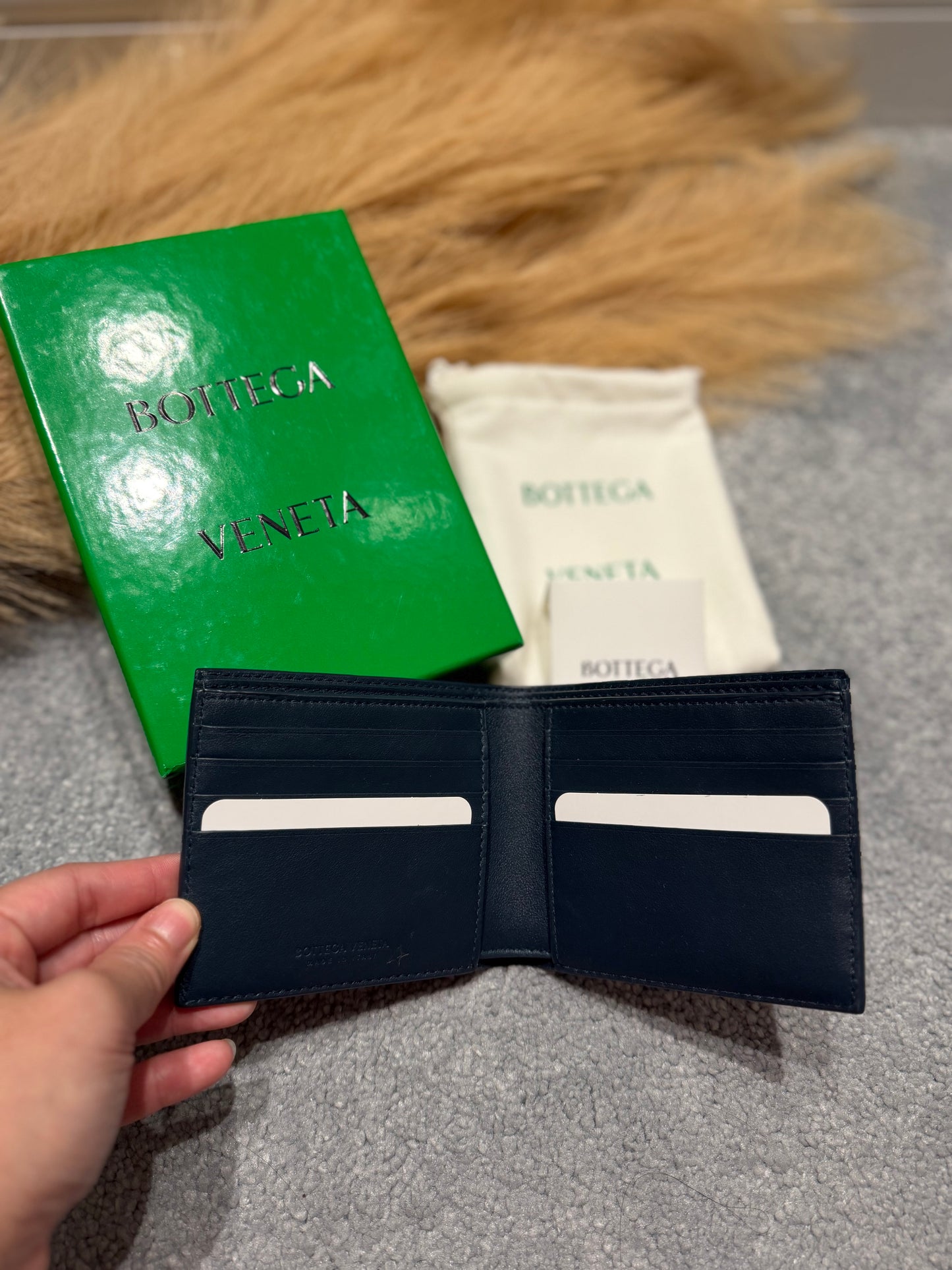 Bv bi-fold wallet navy