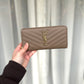 Ysl zipper long wallet大象灰taupe