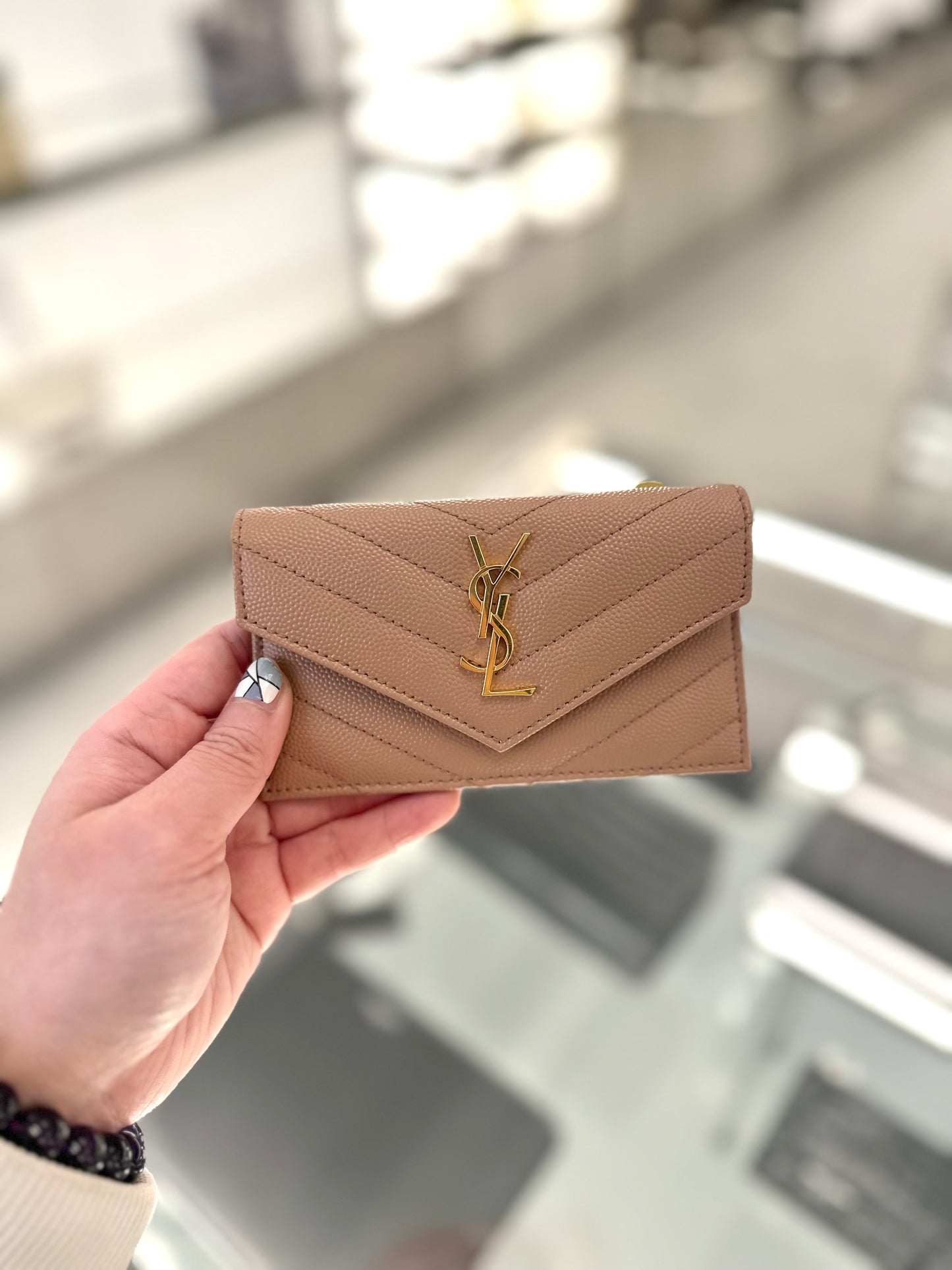 Ysl logo card holder