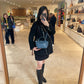 Longchamp mini Top handle cuir crossbody bag navy