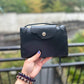 Lonchamp crossbody bag mini black in calfskin