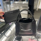Navy cabas xs leather in black
