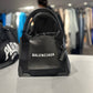 Navy cabas xs leather in black