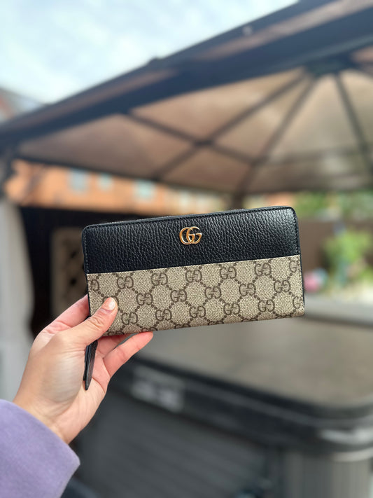 Monogram zipper long wallet